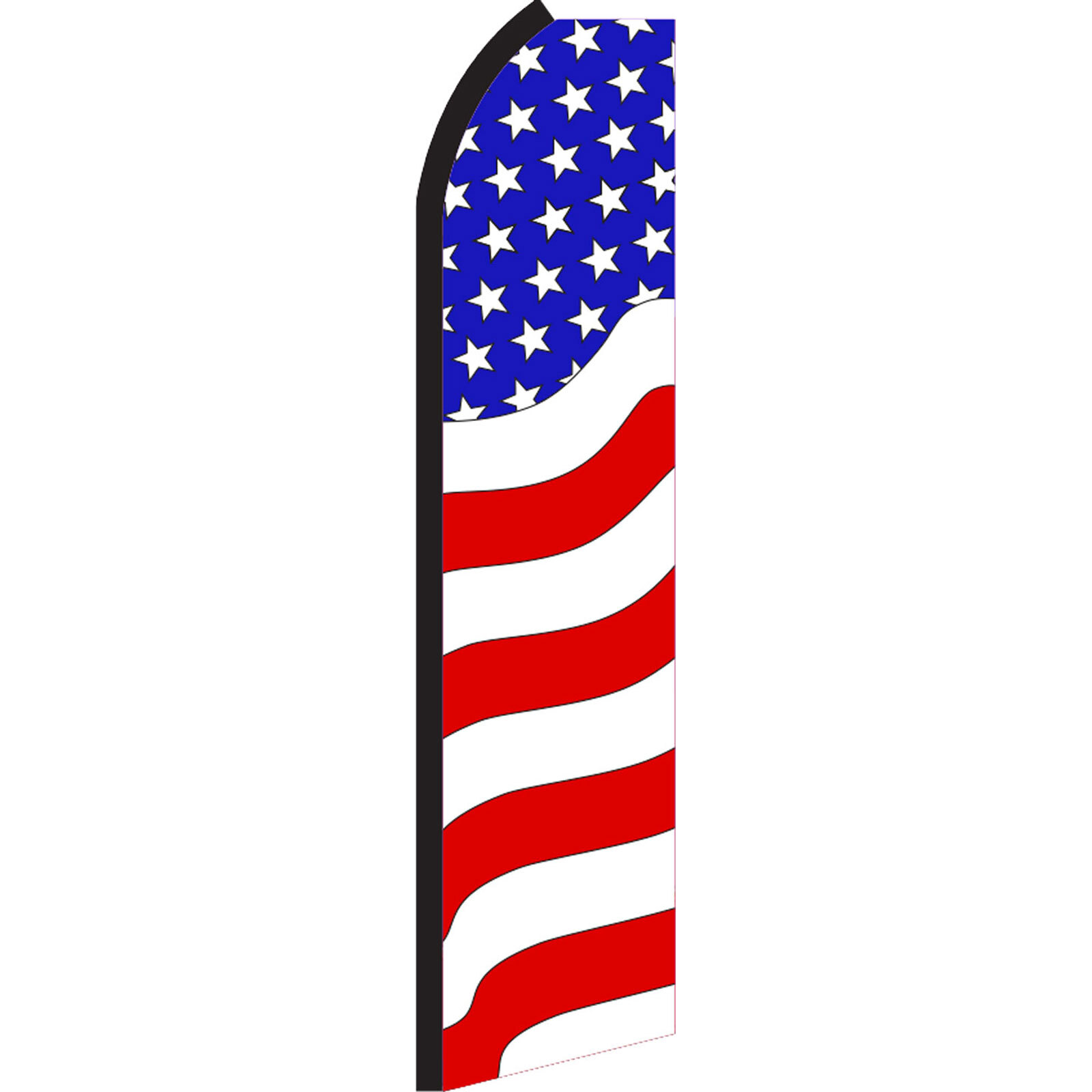 USA Wavy 2 1/2 ft X 11 1/2 ft Polyester Swooper Flag