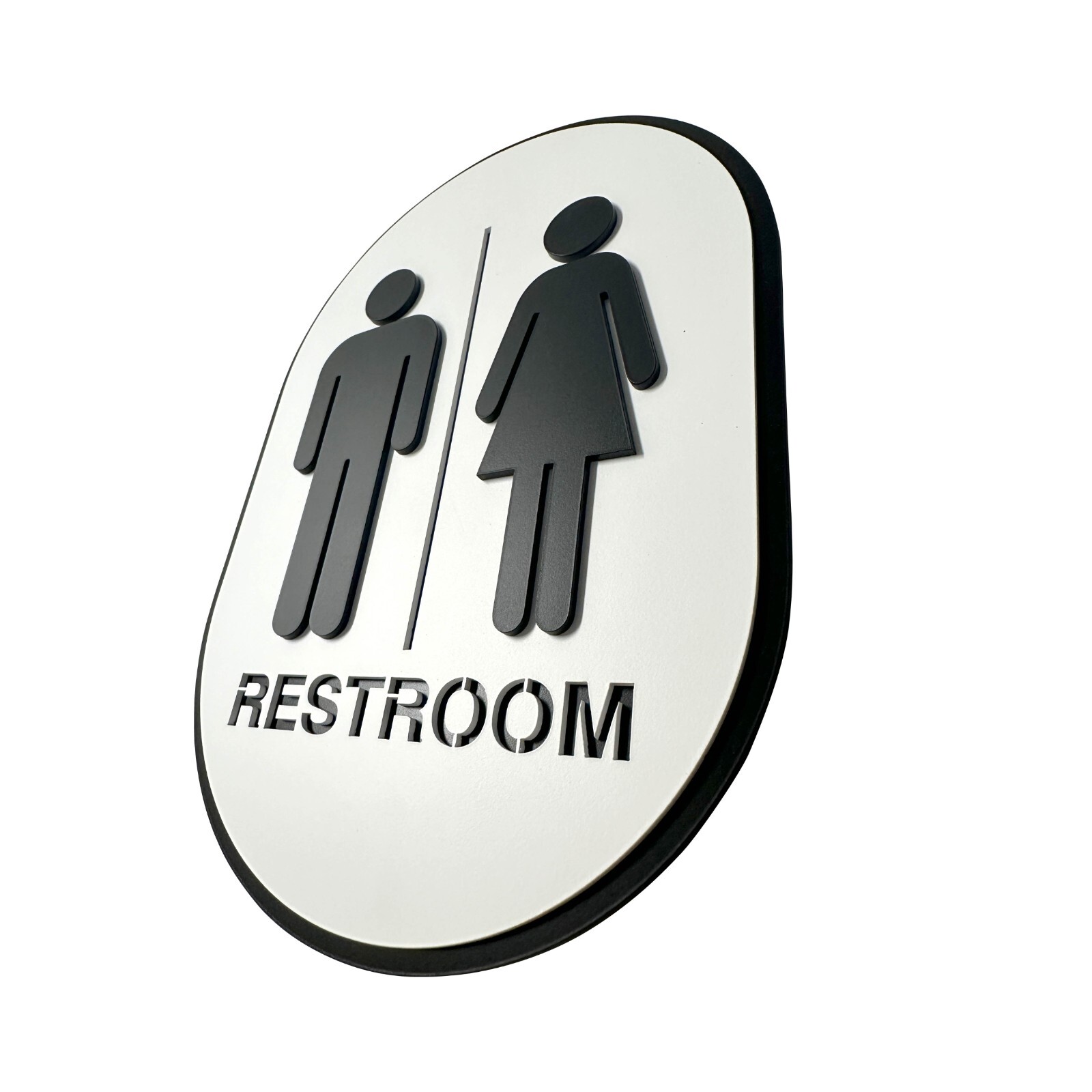 Restroom Sign Set, Male and Female Acrylic Door Signs with Adhesive Backing.
