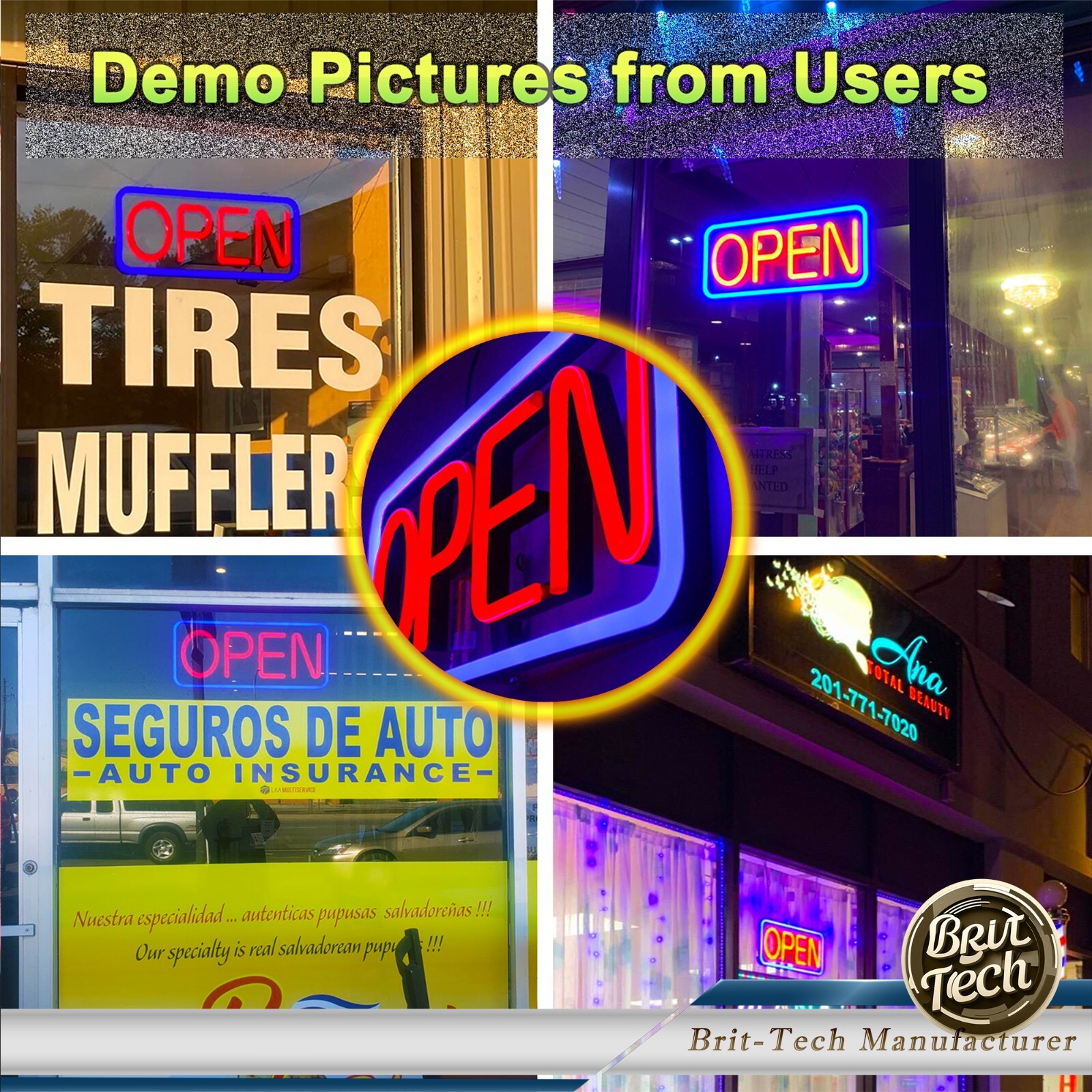 Large LED Open Sign 21″ Neon Light Bright for Restaurant Bar Store Shop Business