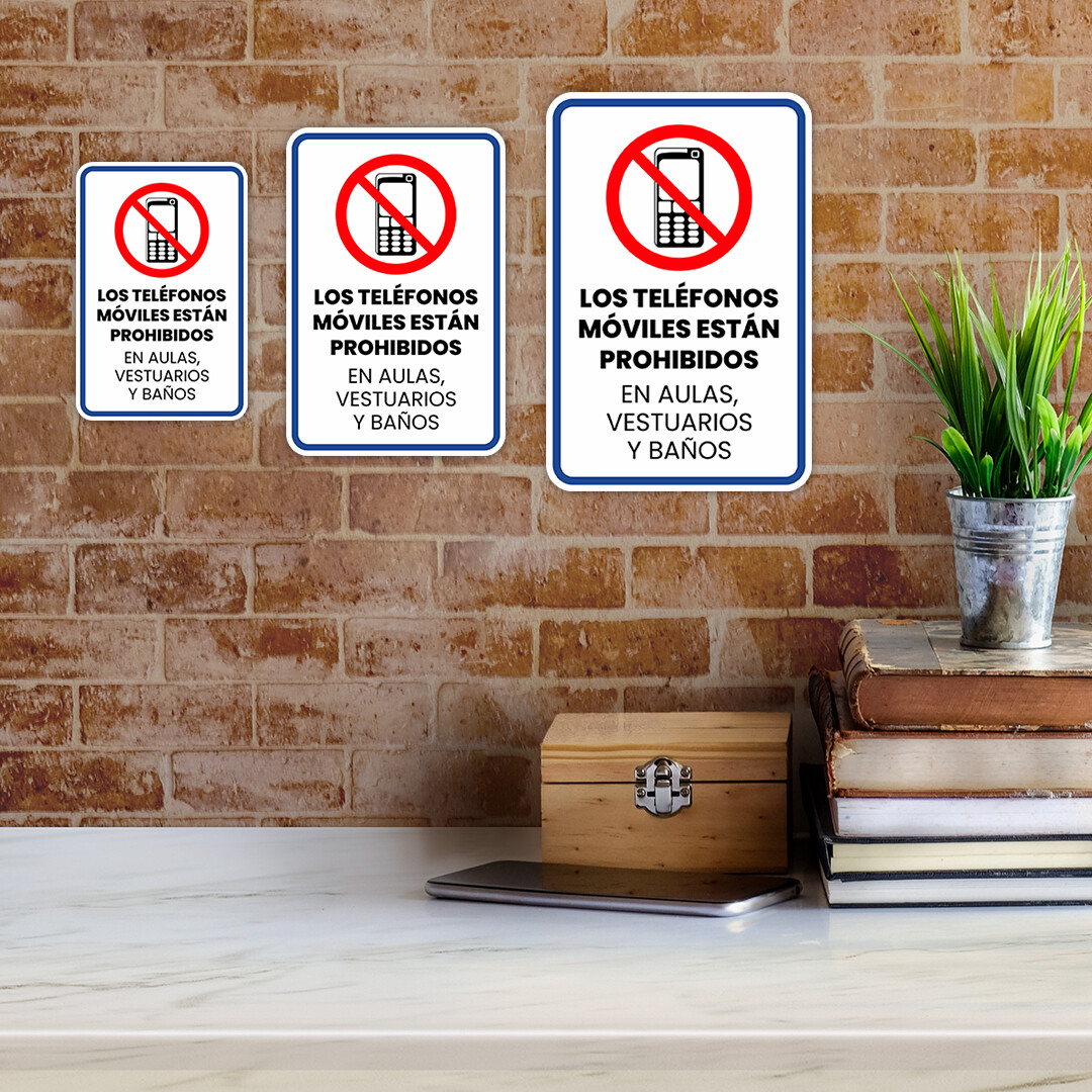 Portrait Round Plus Los Teléfonos Móviles están Prohibidos en Aulas…