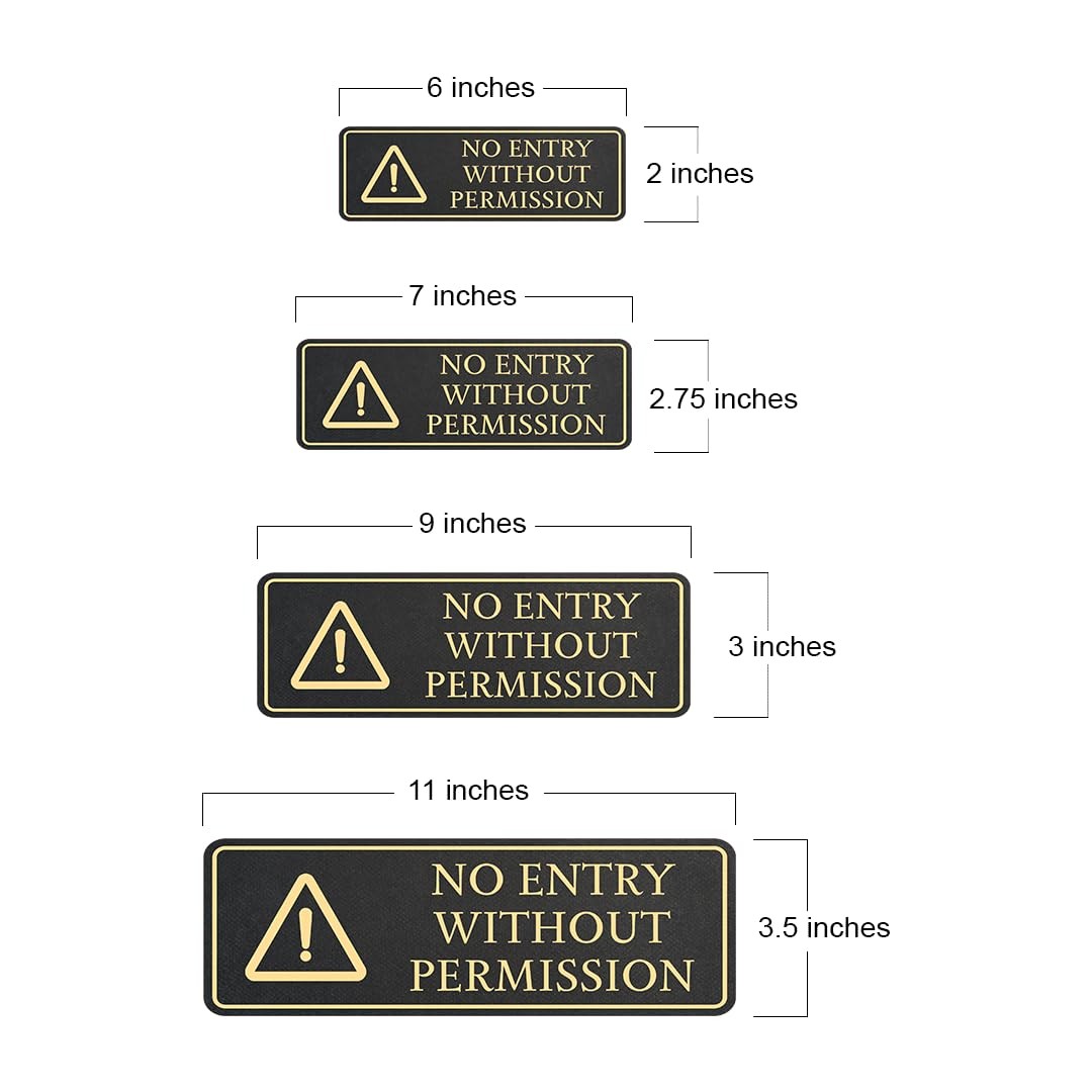 Standard Plus No Entry Without Permission Wall or Door Sign