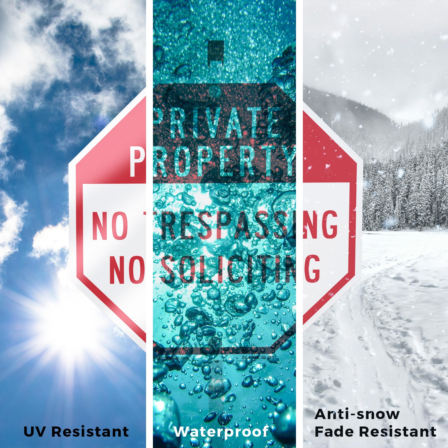 Private Property No Trespassing N Octagon Sign With Stake Weather Resistant