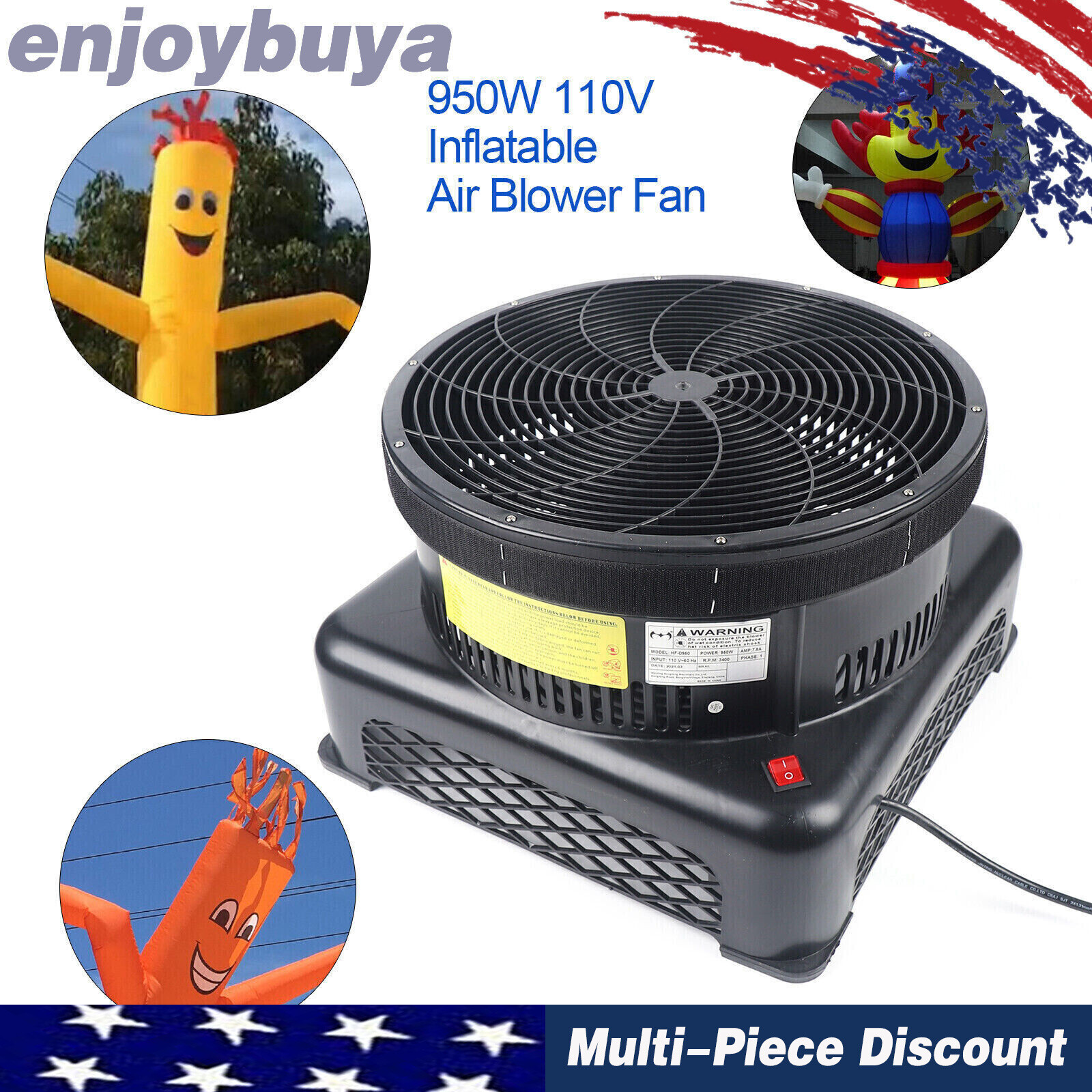 950W Air Puppet Blower Fan for Inflatable Dancer Tube Wacky Wavy Promotional Man