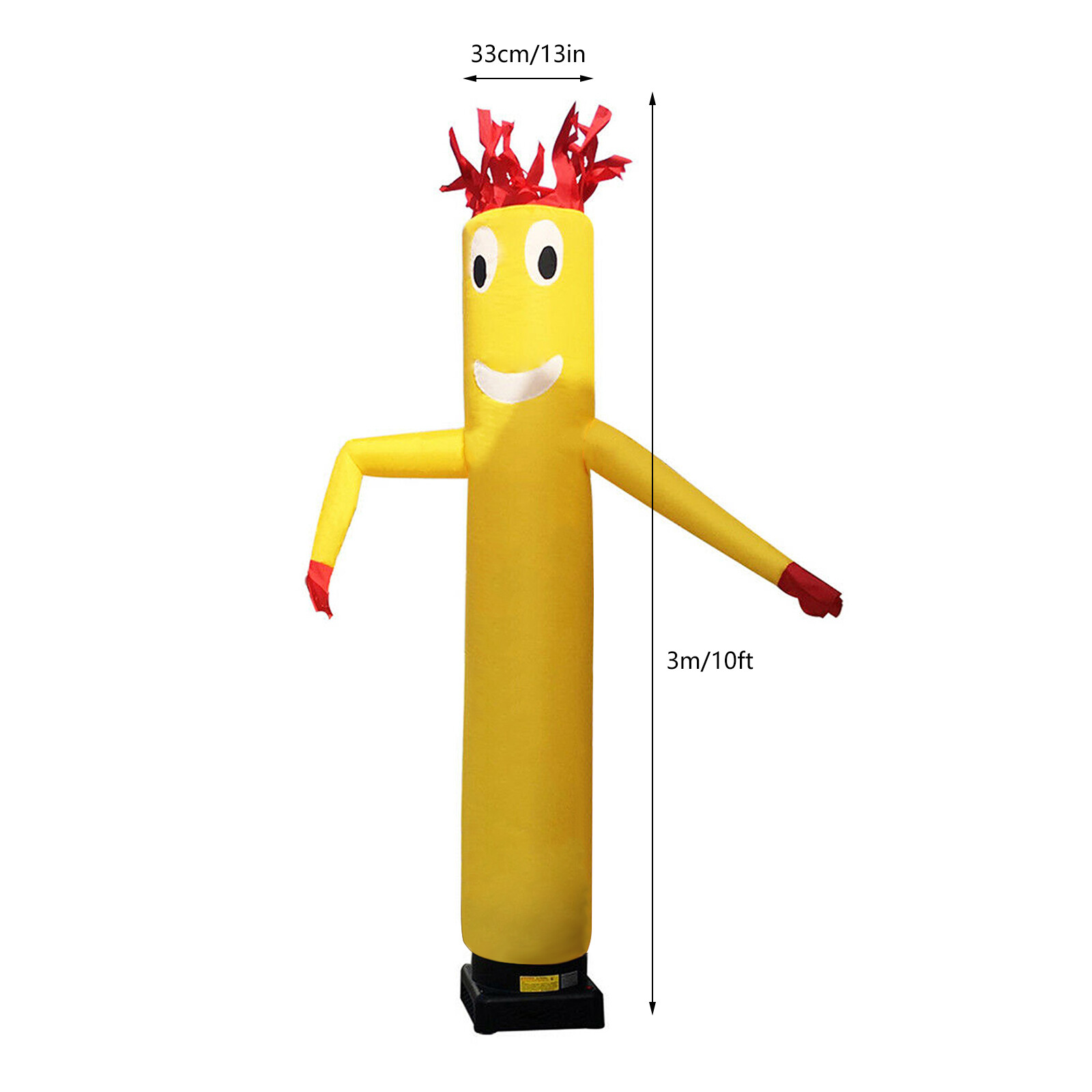 10FT Inflatable Tube Yellow Wind Dancer Air Puppet Sky Wavy Man For Shop/Mall