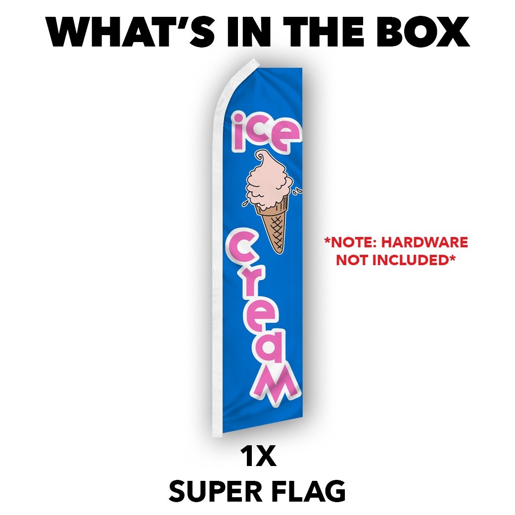 Ice Cream Advertising Swooper Feather Flutter Flag Concessions Food