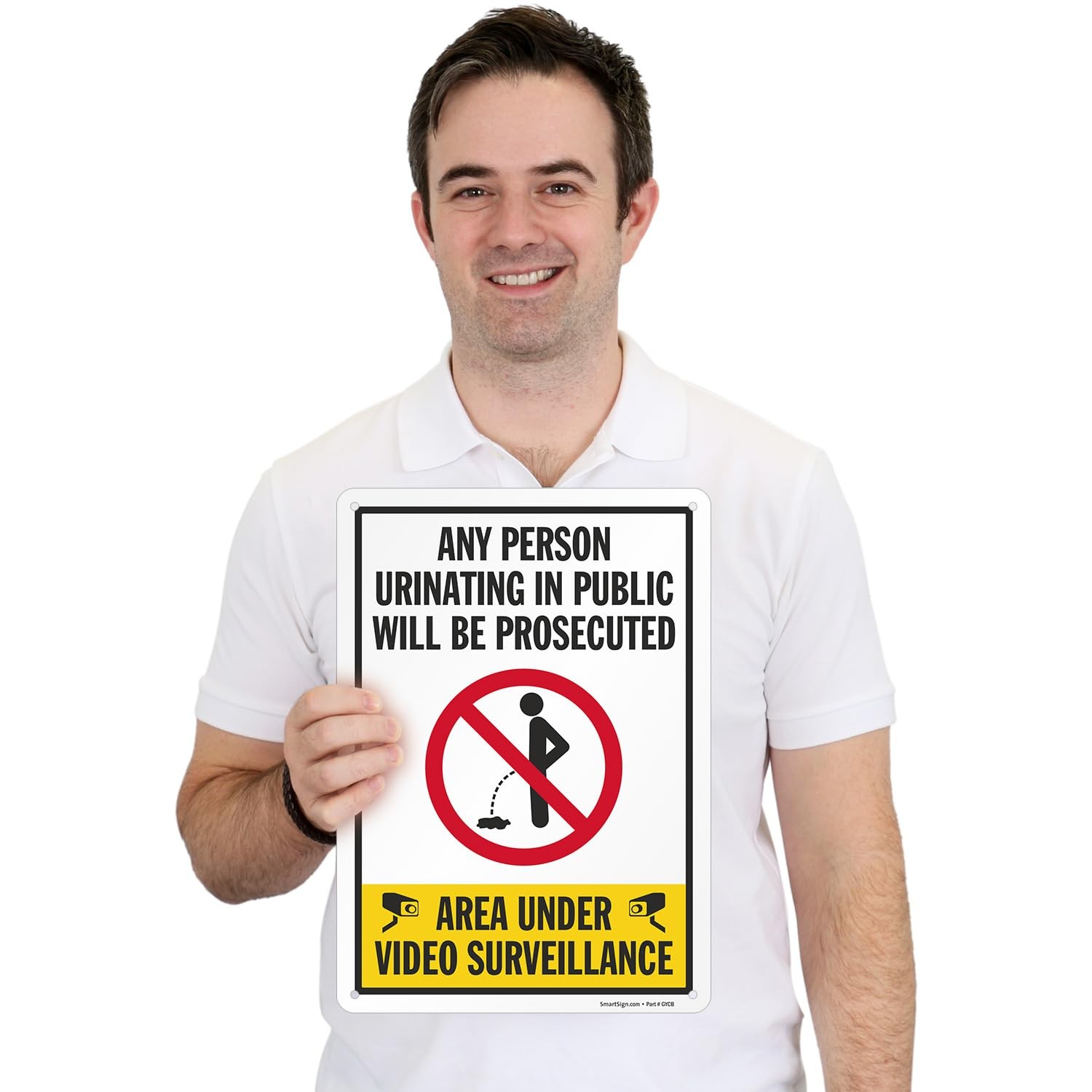 Any Person Urinating In Public Will Be Prosecuted Sign 14×10″ Aluminum