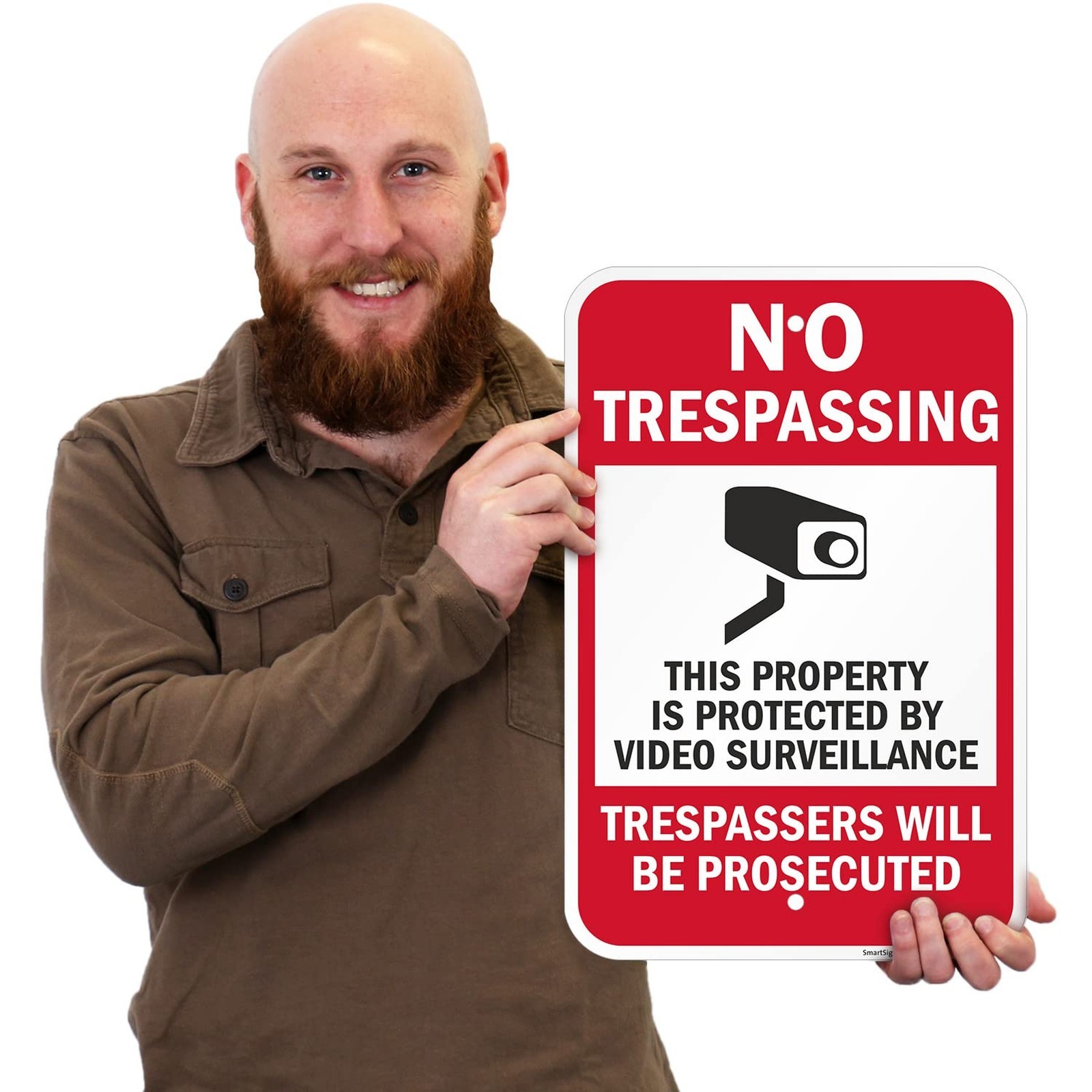 No Trespassing Video Surveillance Metal Sign 18×12 Inches Laminated Aluminum