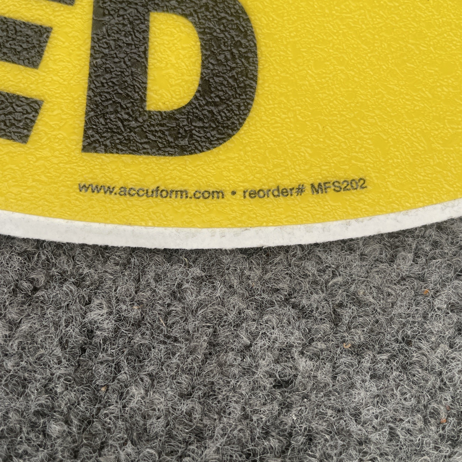 Accuform MFS202 EAR PROTECTION REQUIRED 17” Black/Yellow Floor Adhesive Vinyl