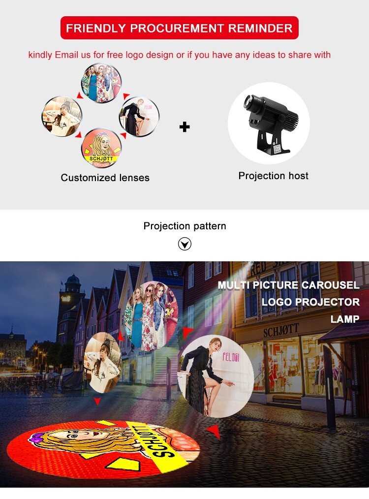 40W-600W 4 Logo Imagine AD Sign Auto-swtich LED Gobo Projector Lamps Waterproof