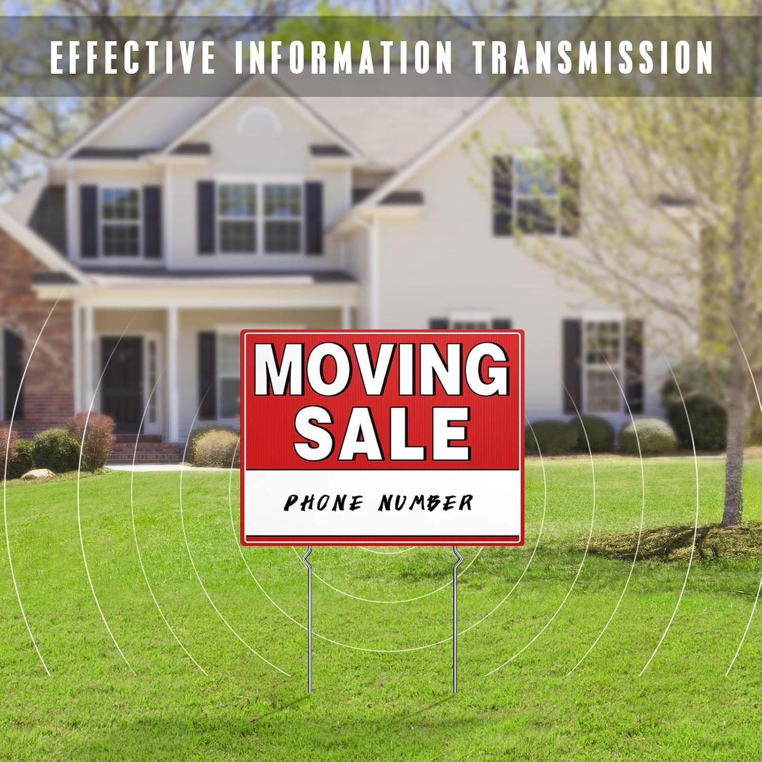 Moving Sale Sign 3 Pack 17″x13″ Double-Sided Yard Signs with Stakes