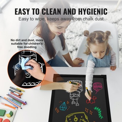 VEVOR LED Message Writing Board 24″x16″ Illuminated Erasable Lighted Chalkboard