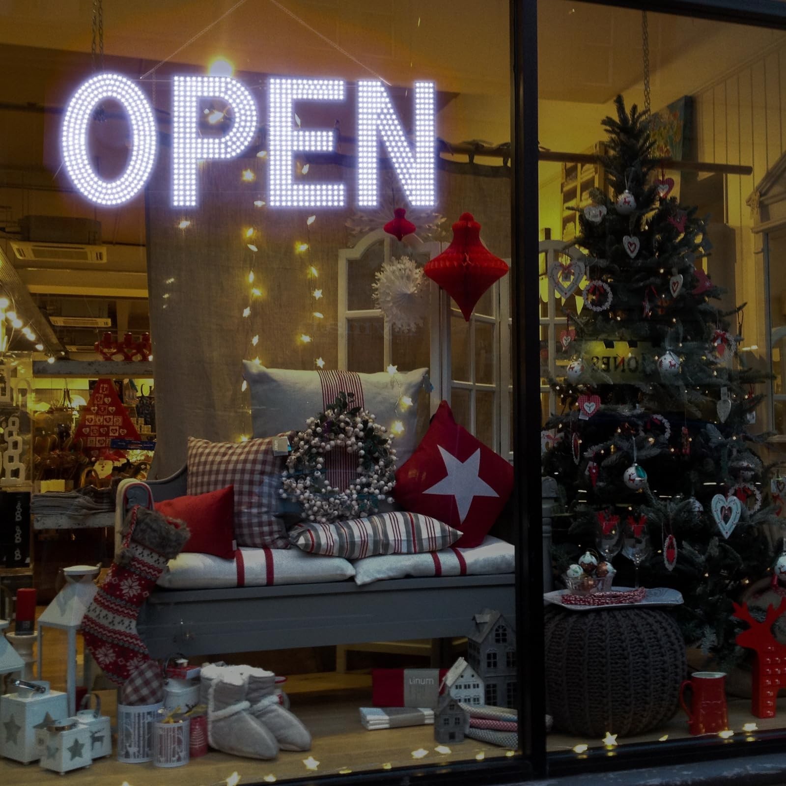 LED Open Signs for Business, 40″x14″ Dimmable Large LED Open Light Up Sign wi…