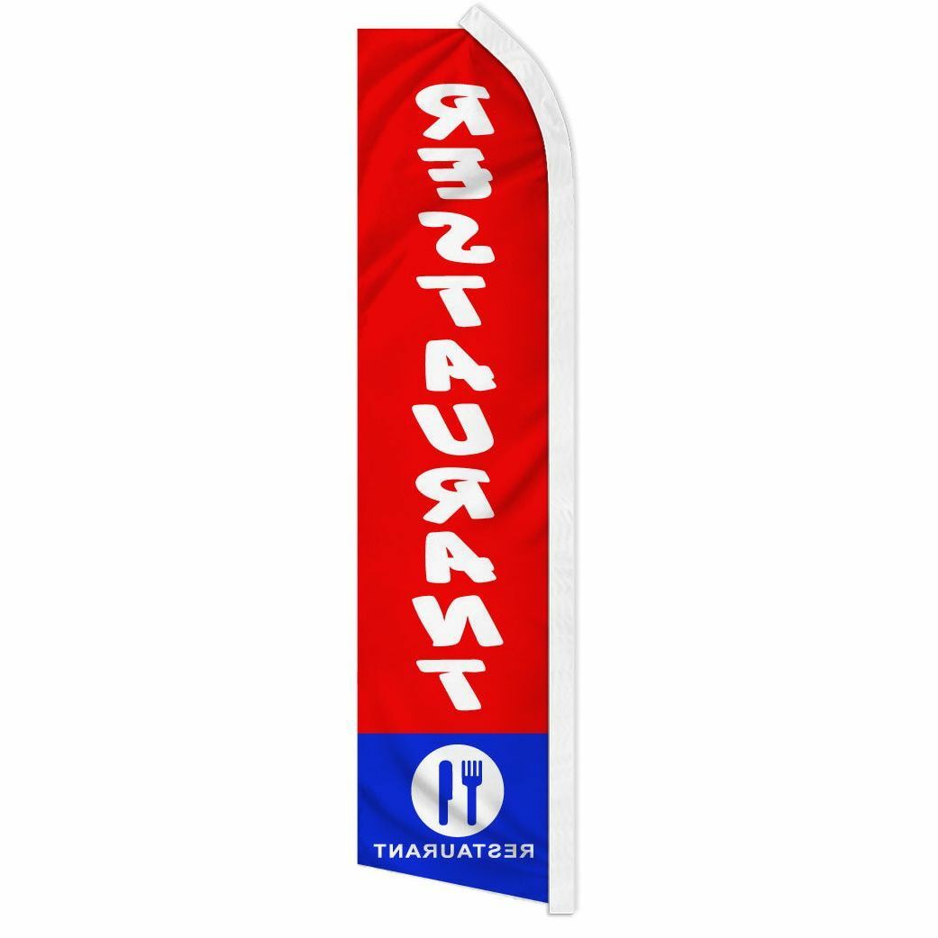 “RESTAURANT” advertising super flag swooper banner business sign food cafe diner