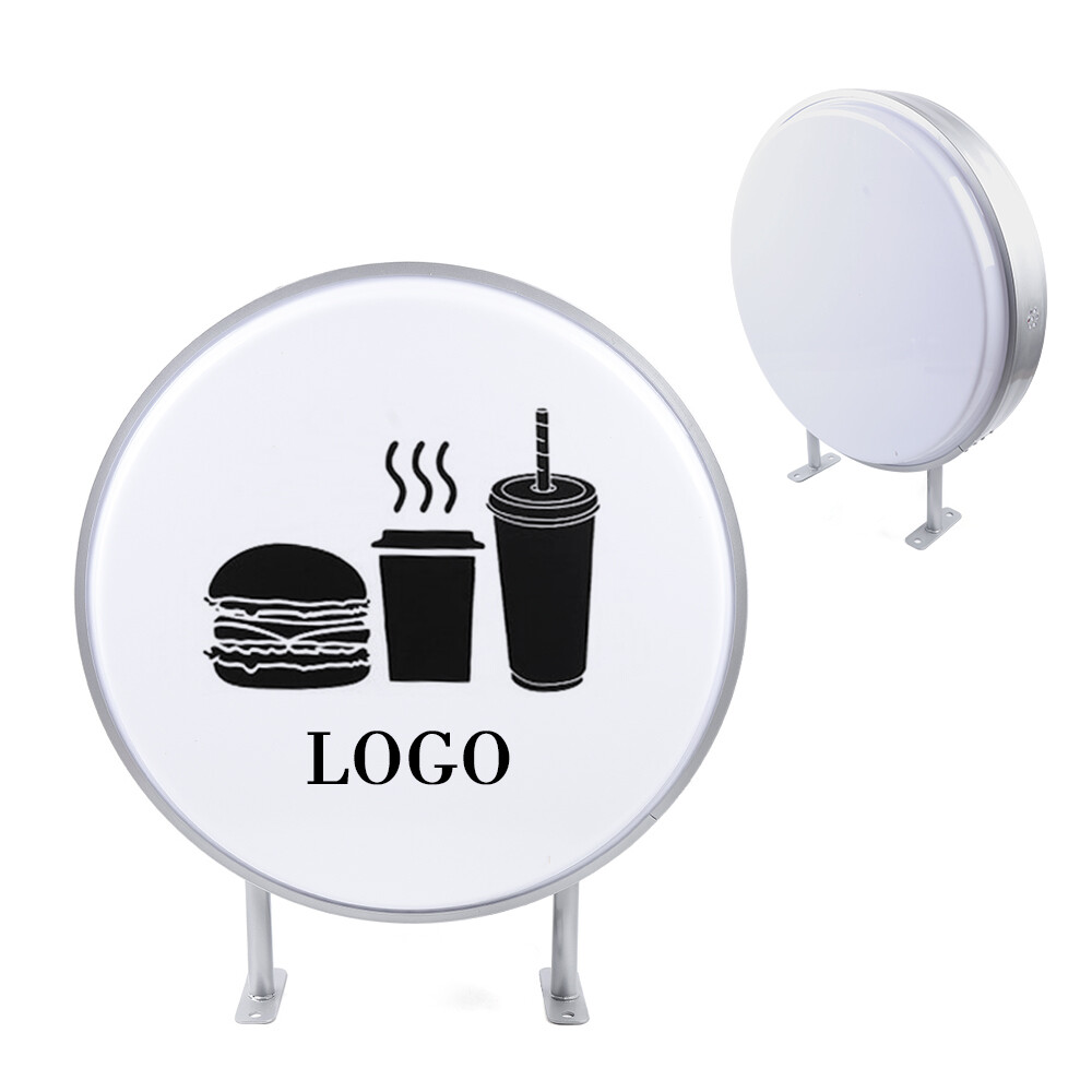 LED Light Box Round Double Sided Outdoor Advertising Illuminated Projecting Sign