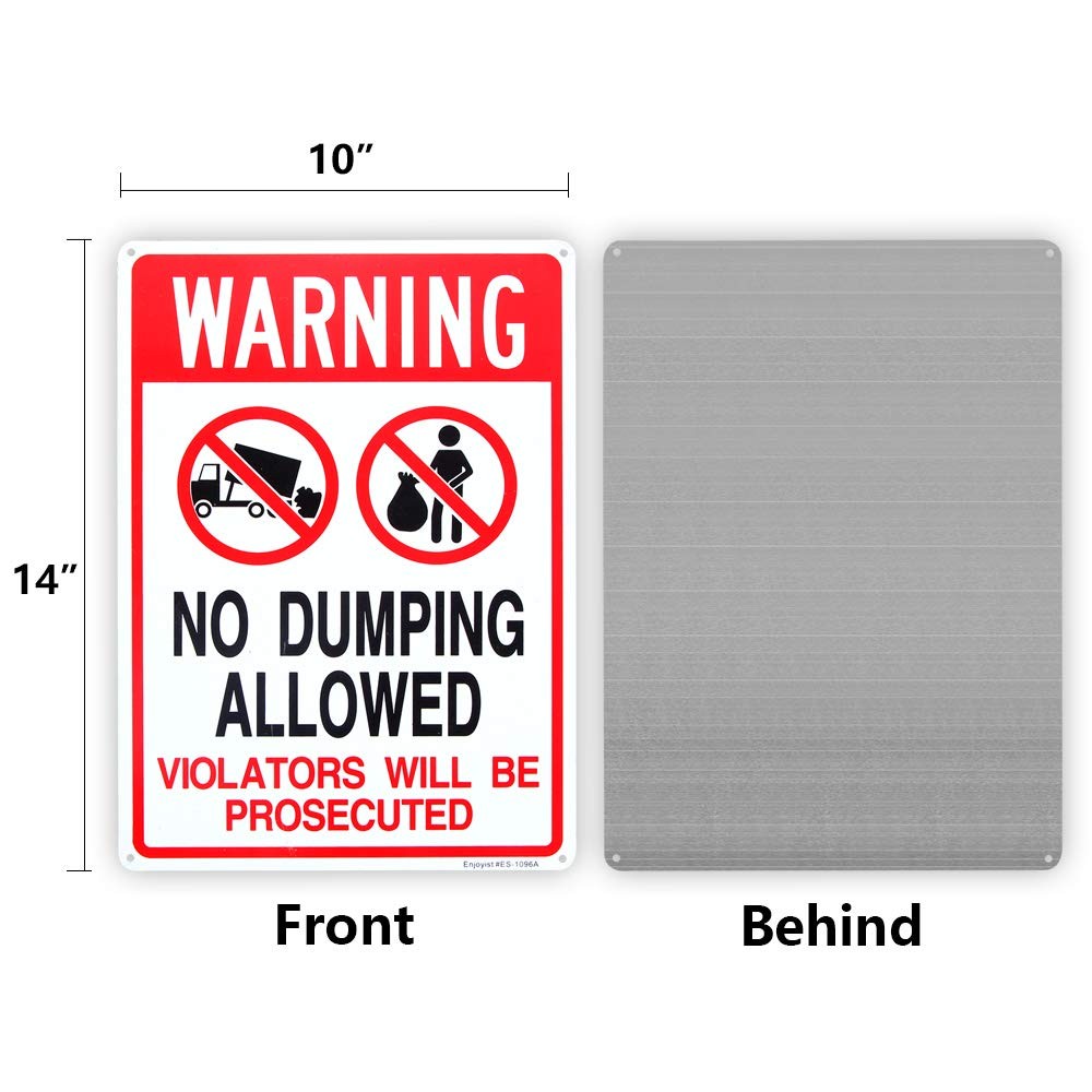 No Dumping Allowed – Violators will be Prosecuted Sign, 14″x 10″ .04″ Aluminum R