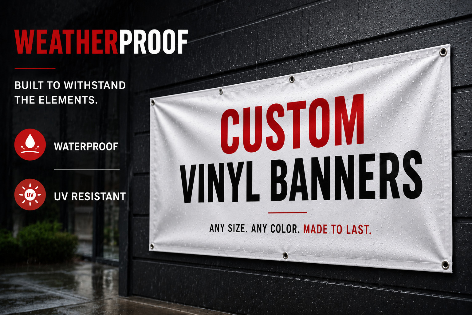 Custom Vinyl Banner 13oz Heavy Duty Waterproof UV Resistant Fast Ship