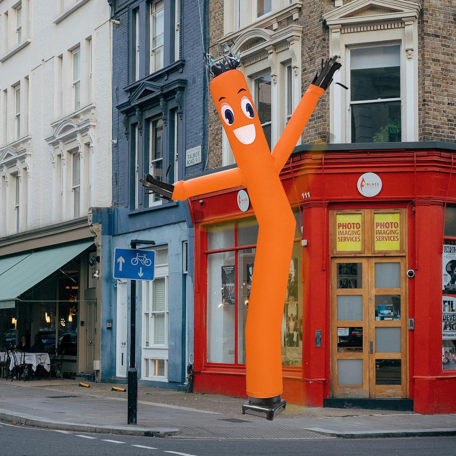 20′ Orange Wind Dancer Air Puppet Sky Wavy Man Dancing Inflatable Tube + Blower