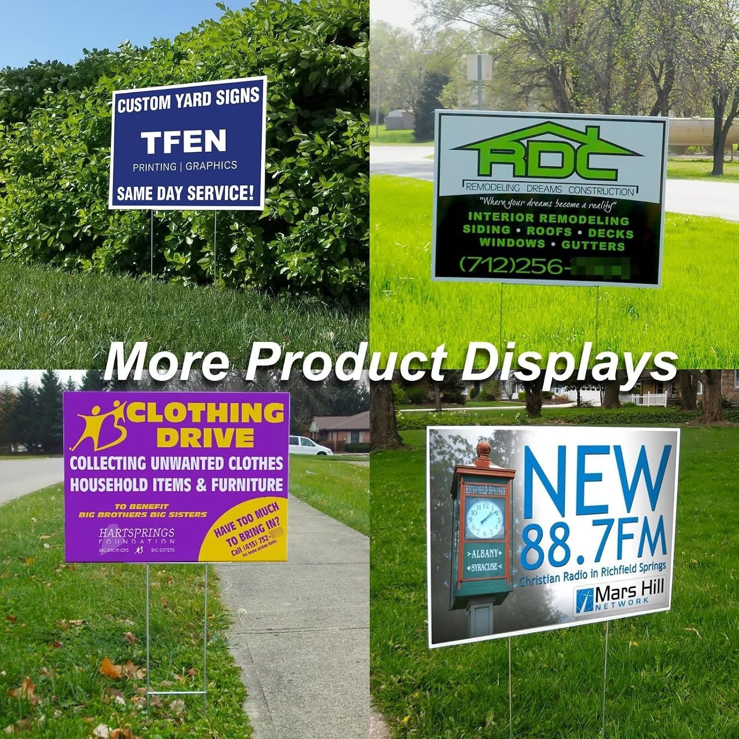 Custom yard signs 12×9 18×12 24×18 36×24 double-sided Rust-proof H-stake incl…