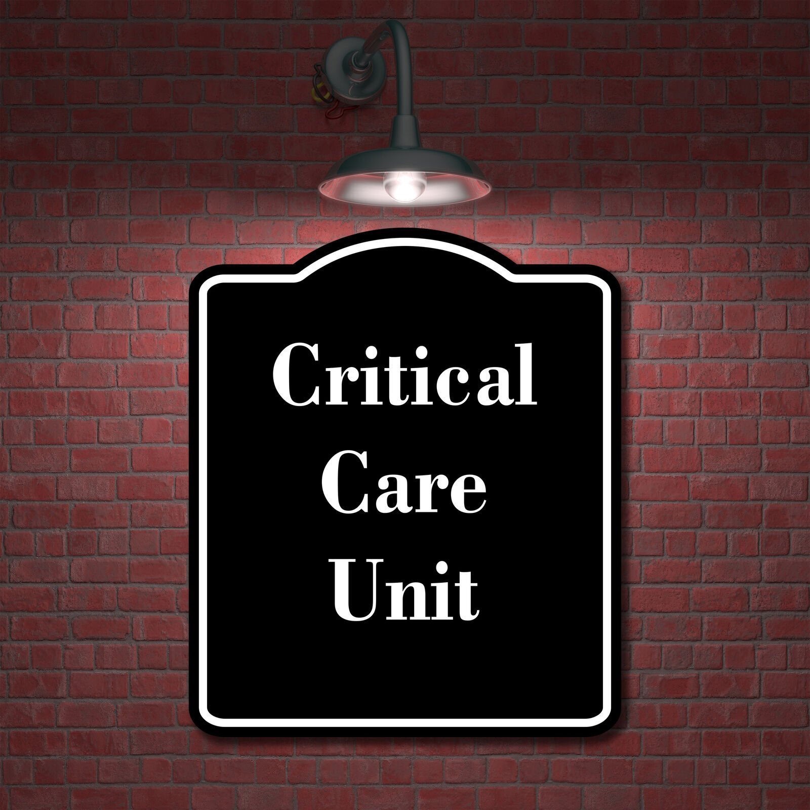 Critical Care Unit BLACK Aluminum Composite Sign