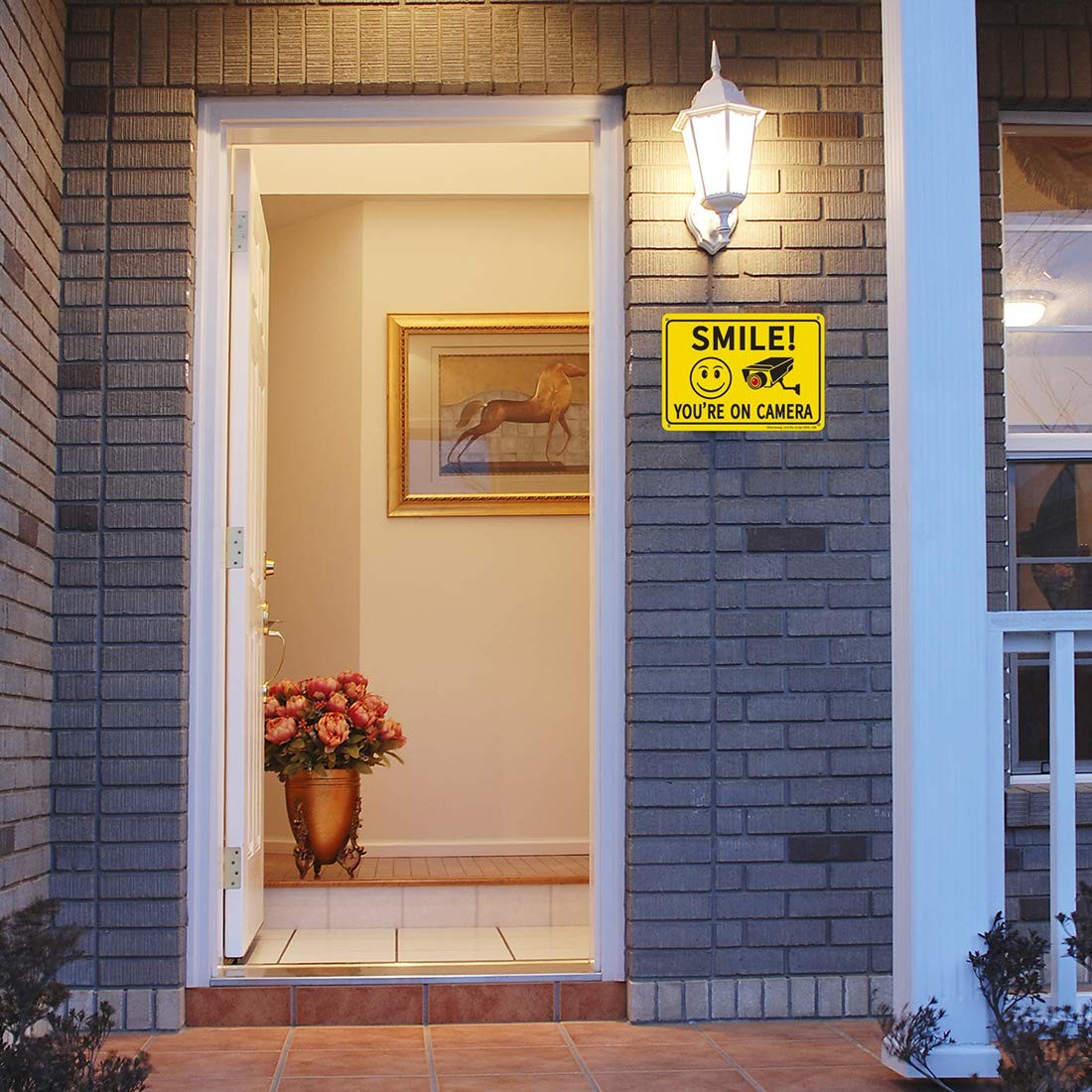2 Pack Camera Sign Outdoor Aluminum CCTV Security Surveillance Home Business Dri