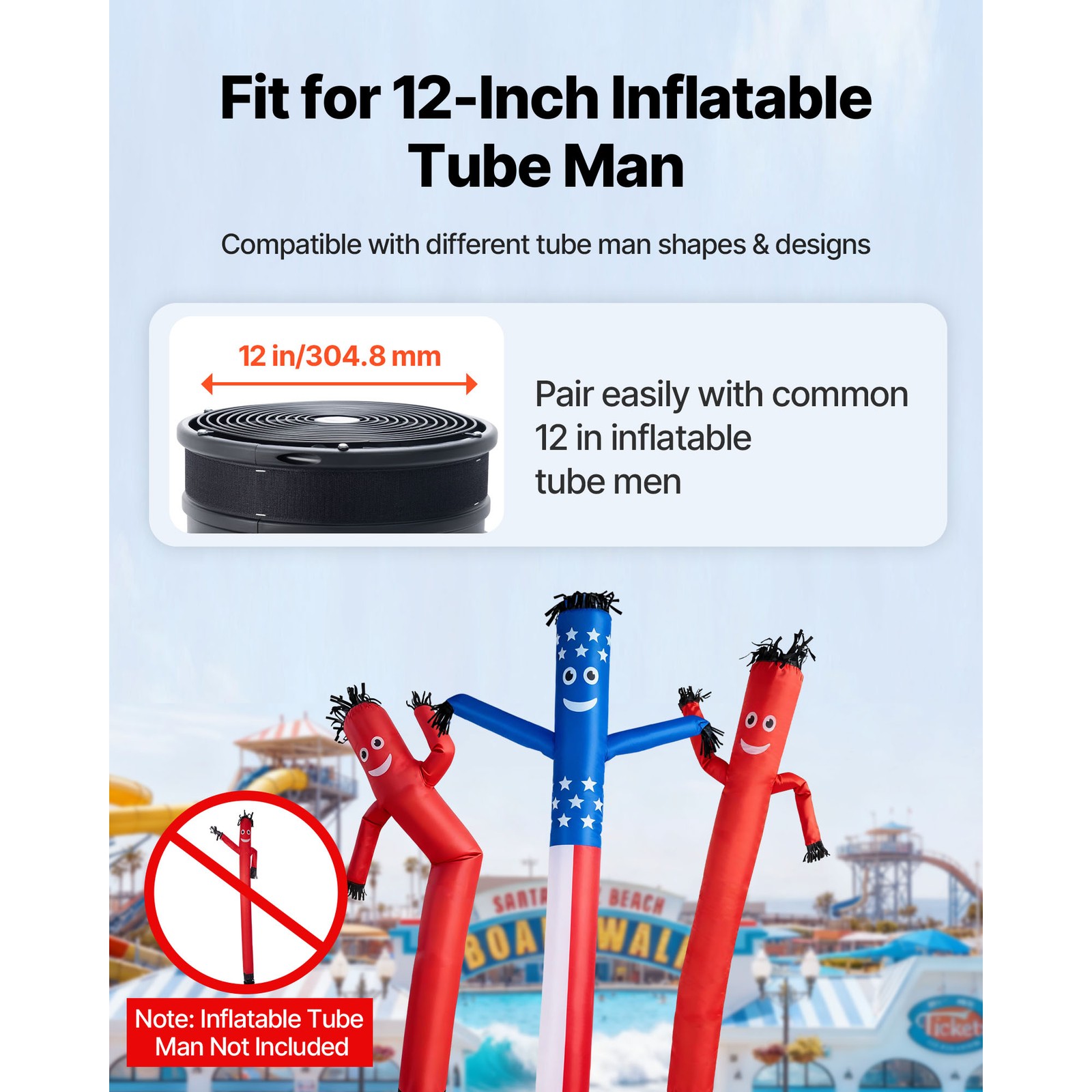 Uimoso Inflatable Tube Man Blower 1/2 HP for Waving Tube Display, No Inflatable