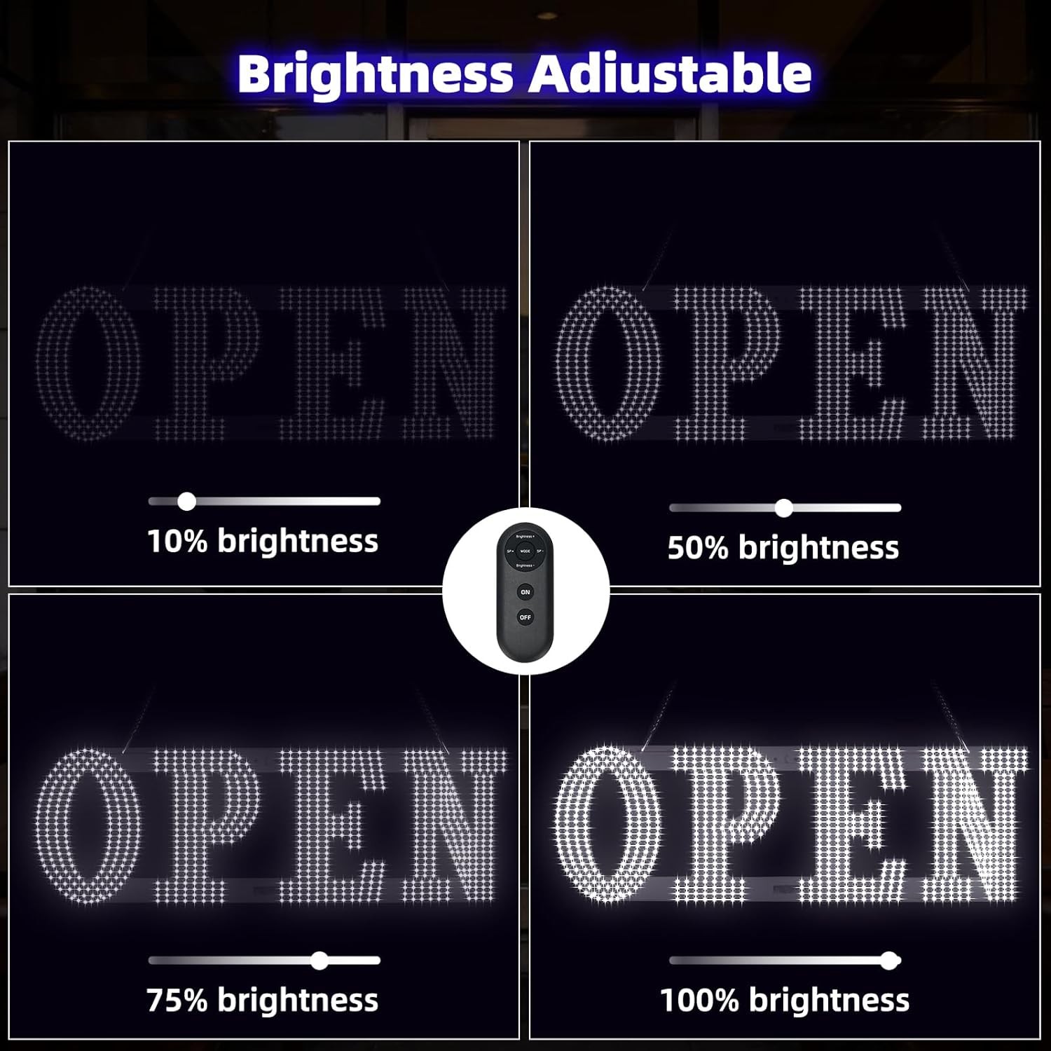 30×10 Inch Electric Open Sign Lighted Insert 6 Scene Trading Card Holder for