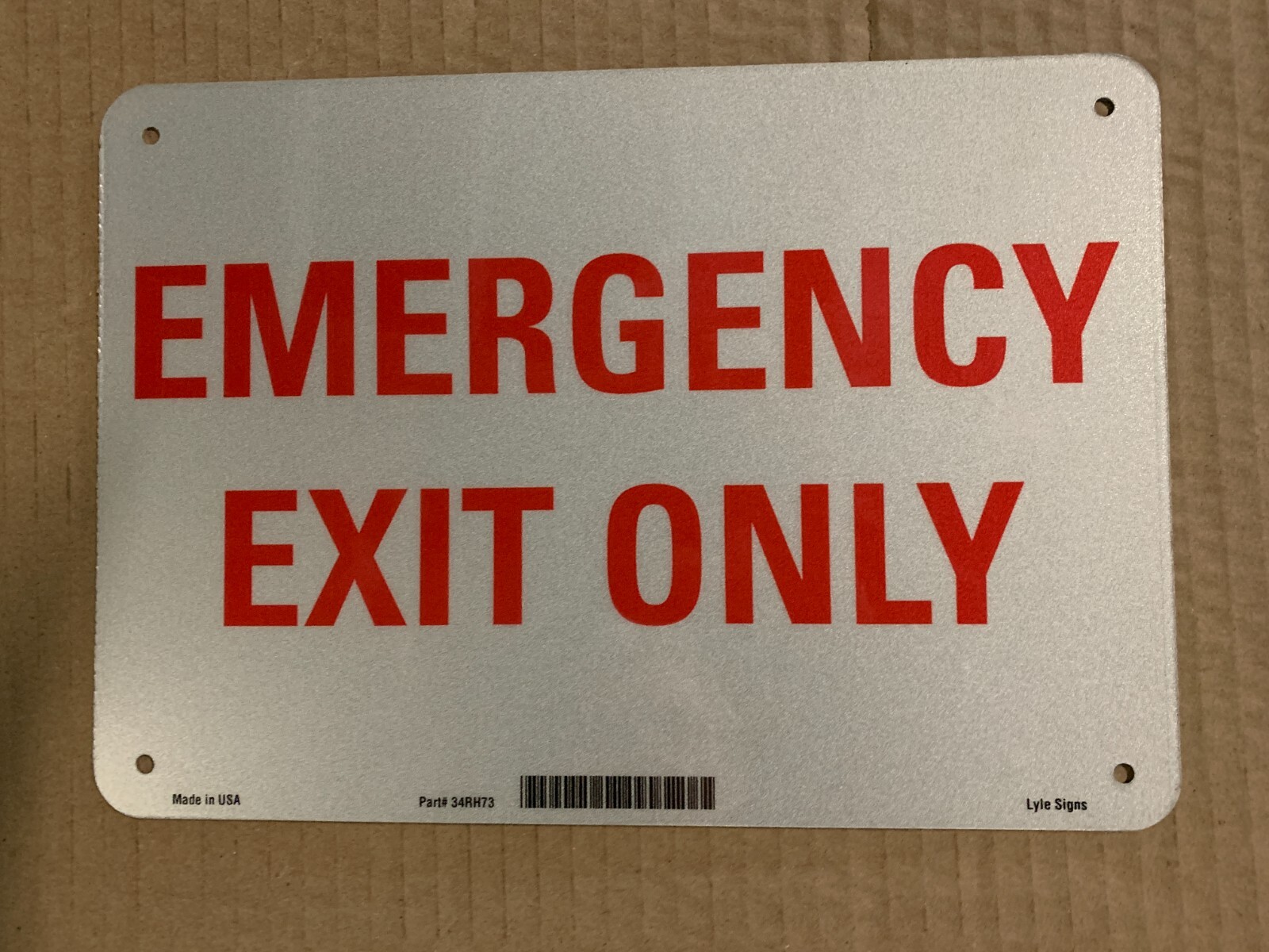 (12) LYLE Aluminum Emergency Exit Only Sign, Reflective 10″ x 7″ (12 signs) ‘