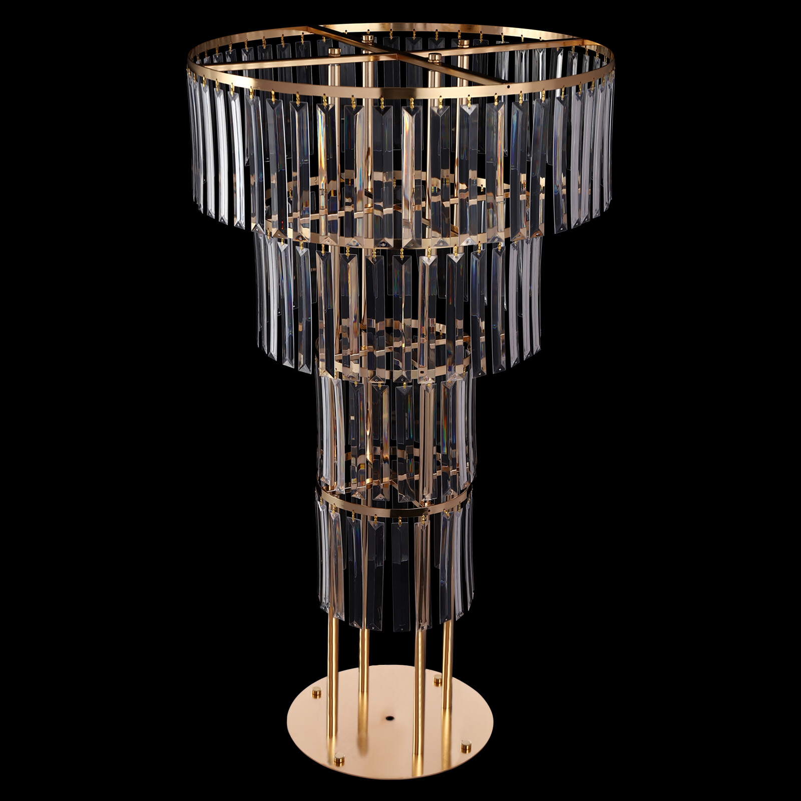 Wedding Gold Crystal Flower Stand, Round Pedestal Stand, Crystal Flower Stand~