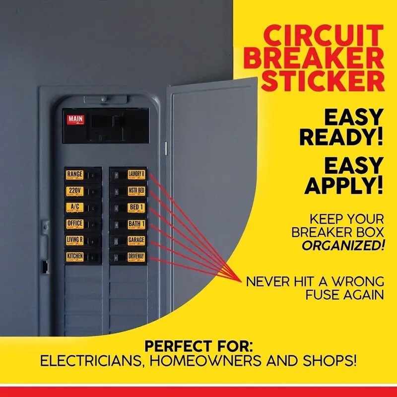1-set 129pcs Circuit Breaker Box Labels, Conspicuous Identification Weatherproof