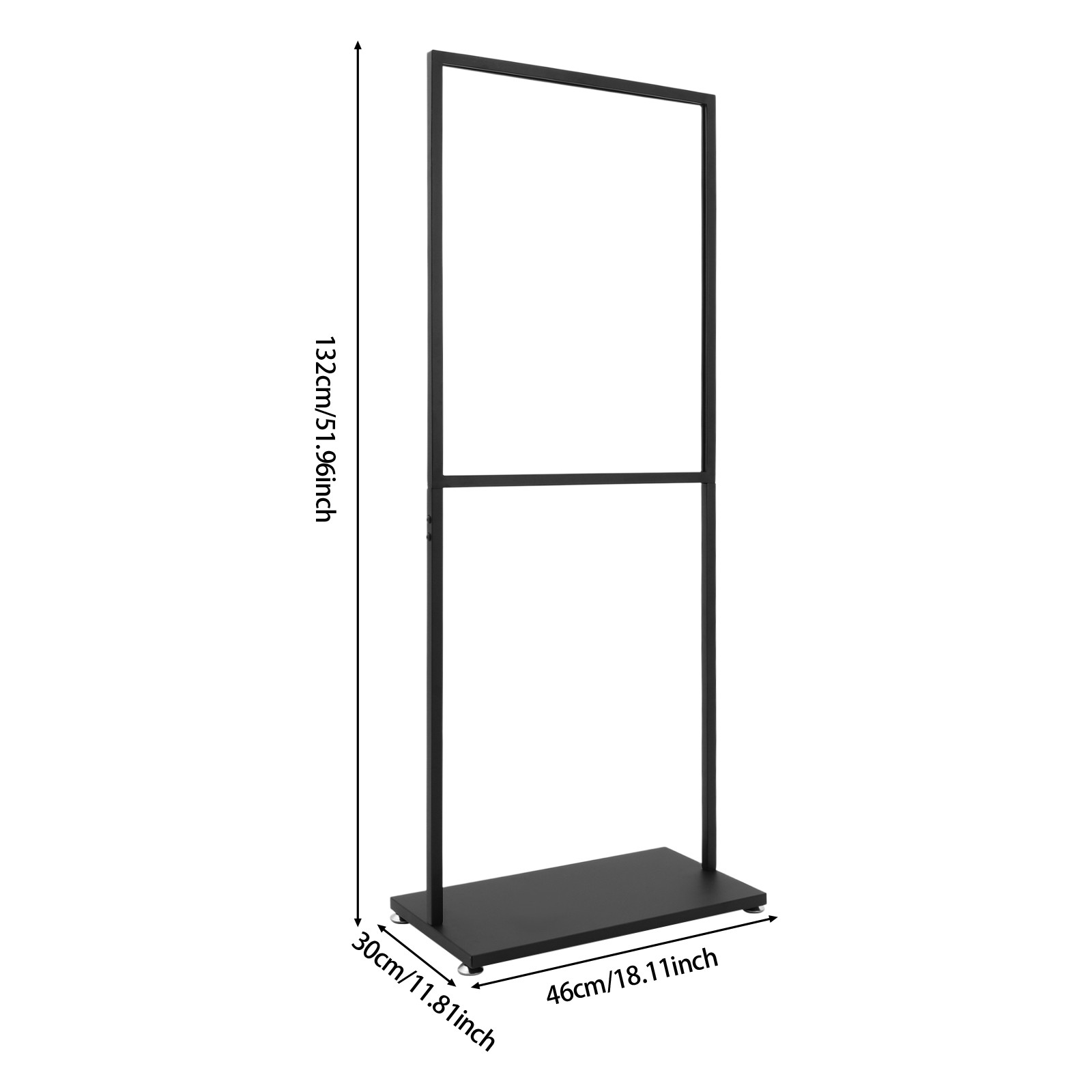 Rectangular Metal Advertising Display Stand Freestanding Poster Display Stand