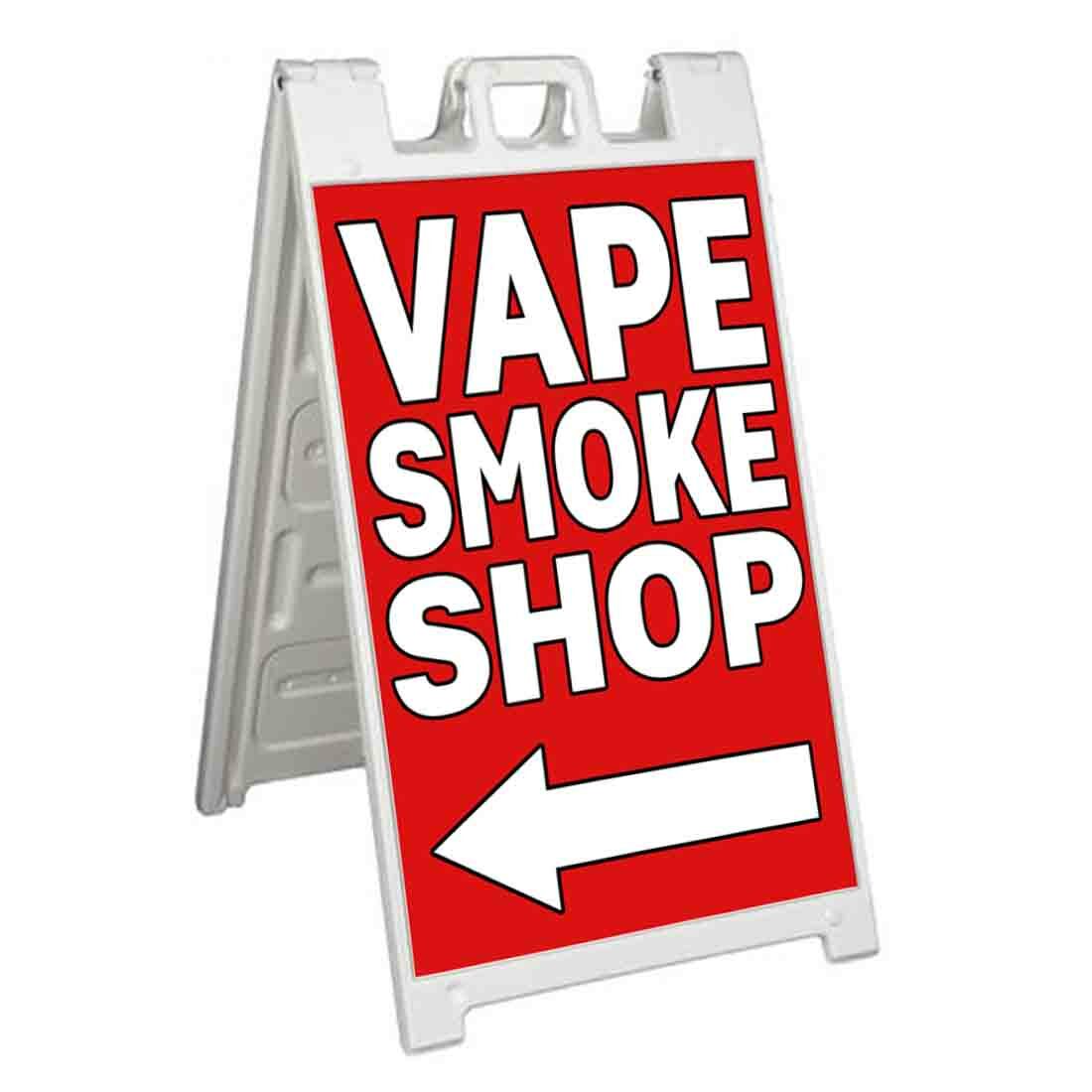 VAPE SMOKE SHOP LEFT ARROW Signicade 24×36 Aframe Sidewalk Sign Banner Decal