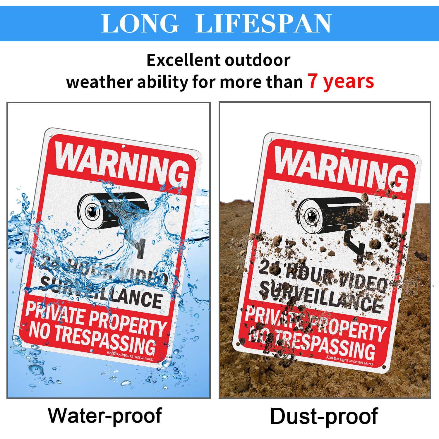 4 Pack No Trespassing, Private Property, Warning Signs 10 x 7 Inches Reflect…
