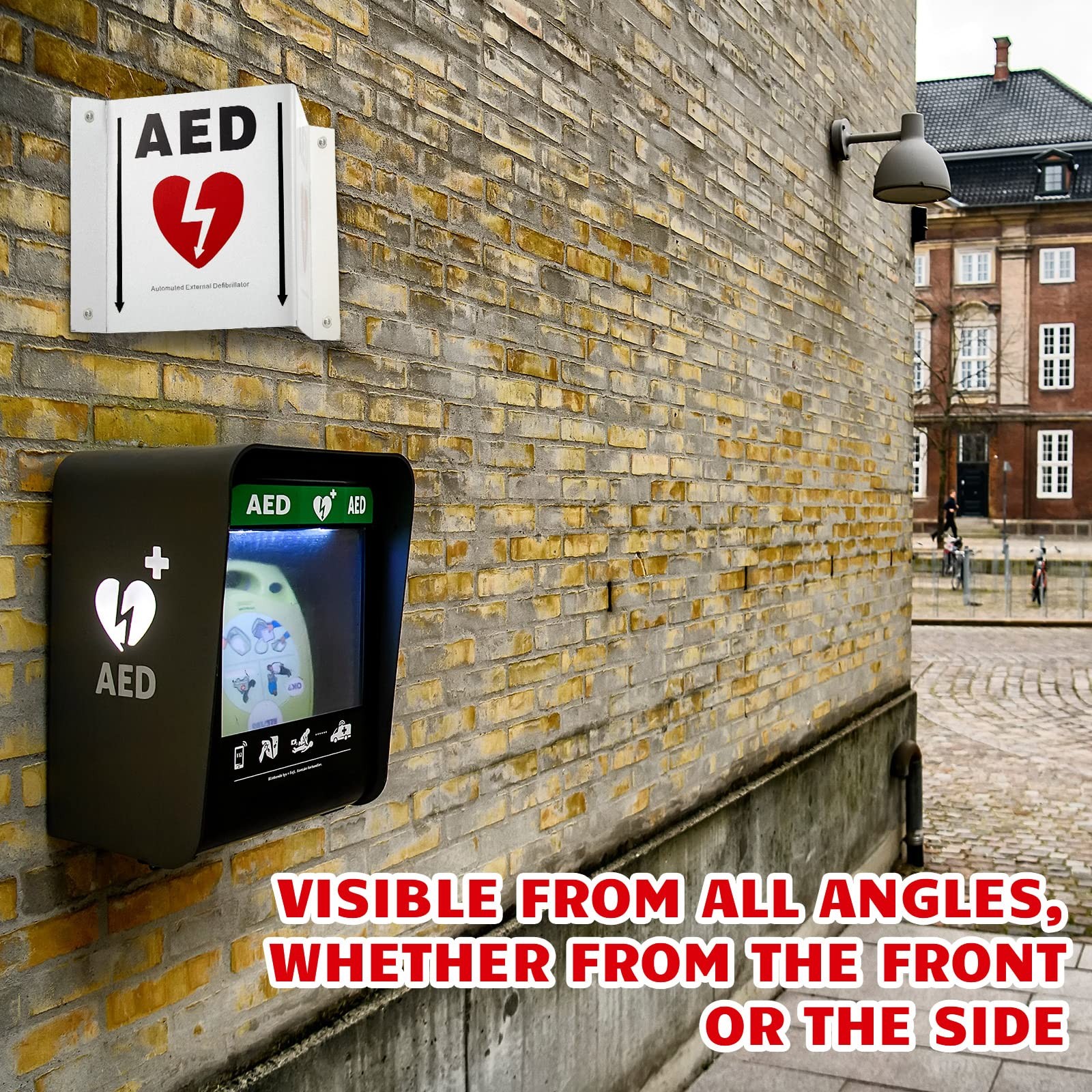 1 Set AED Projection Sign 3D AED Defibrillator Sign with Graphic Portable AED…