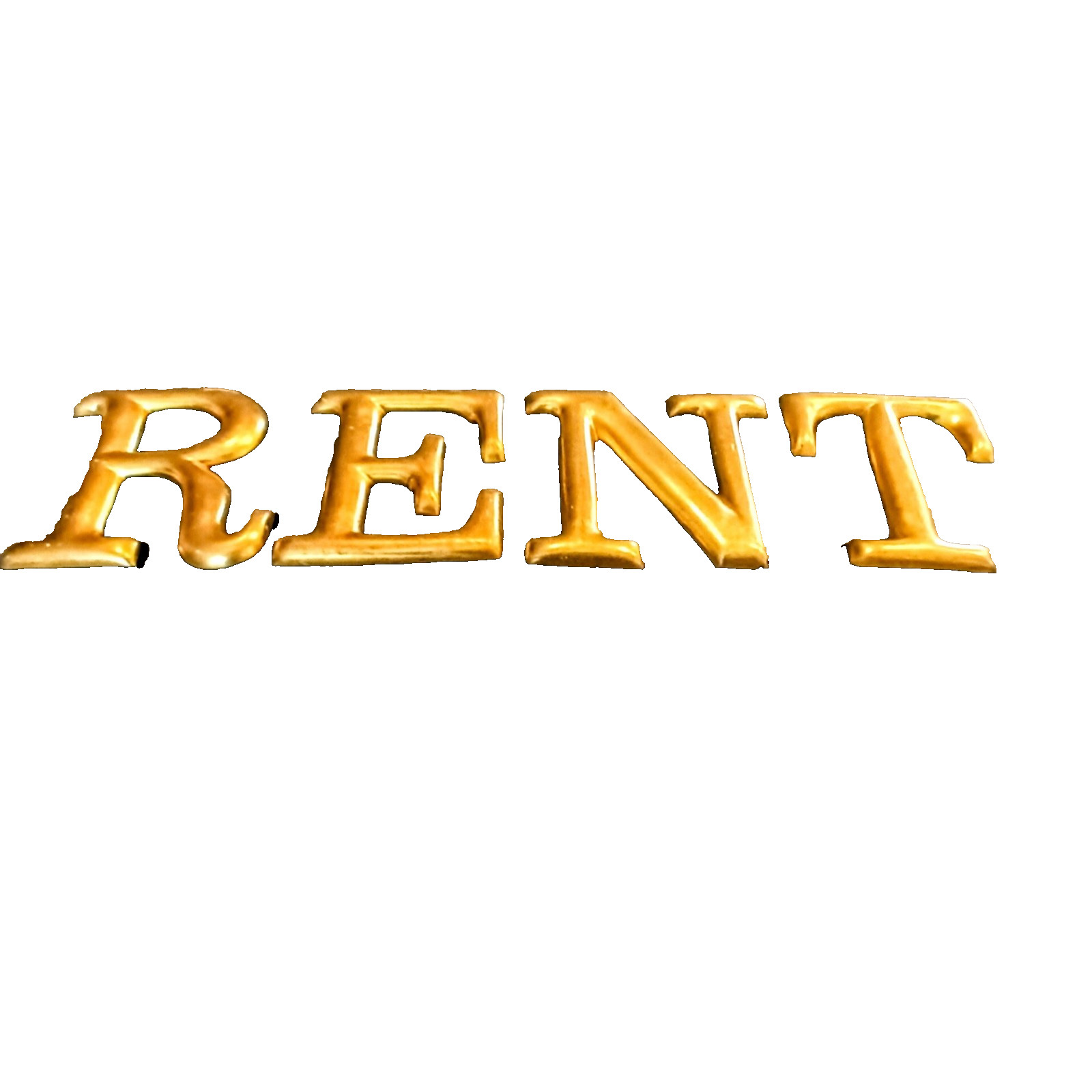 ENTER or RENT Individual Letters Vintage Gold 6″ individual Gold Letters