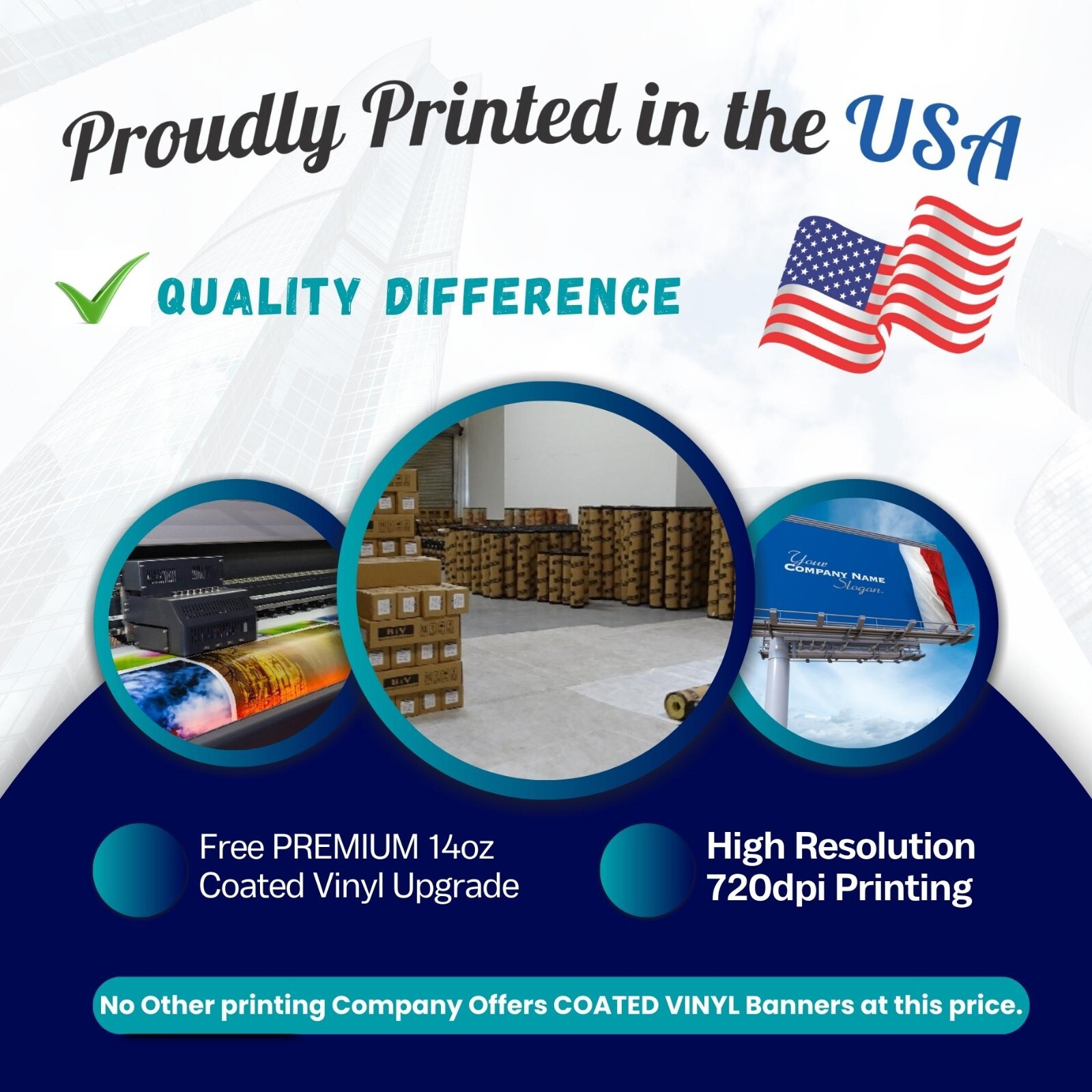 Custom Vinyl Banner, 14oz Premium Coated Vinyl, Full Color, In / Outdoor Sign