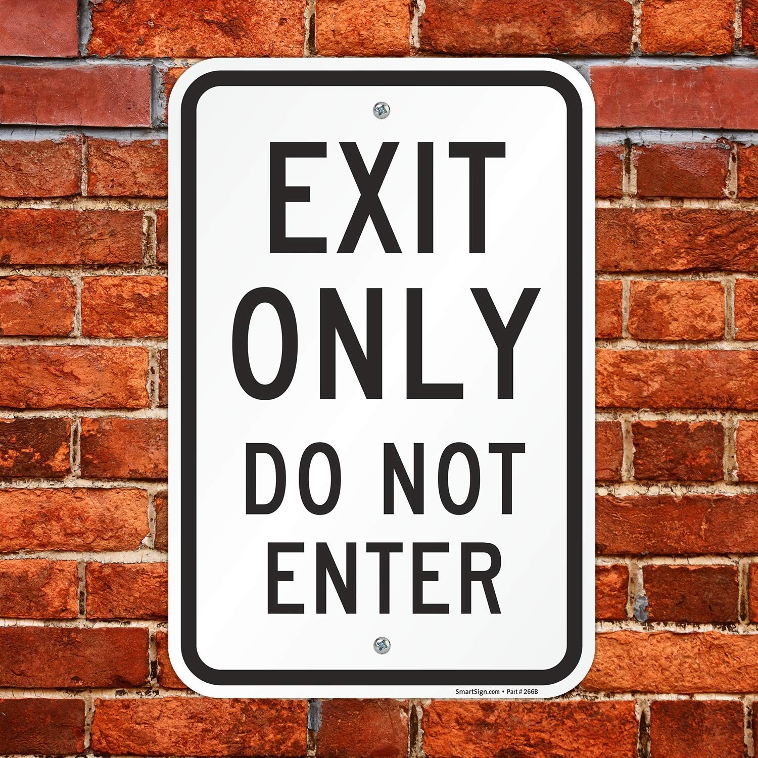 K6612AL12x18 Exit Only Do Not Enter Sign Aluminum Black White 12×18 Inch