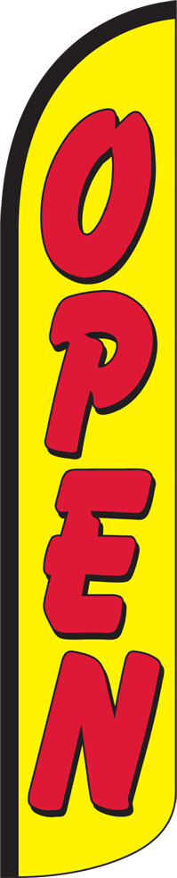 Open Yellow/Red Windless Full Sleeve Swooper Flag Feather Banner