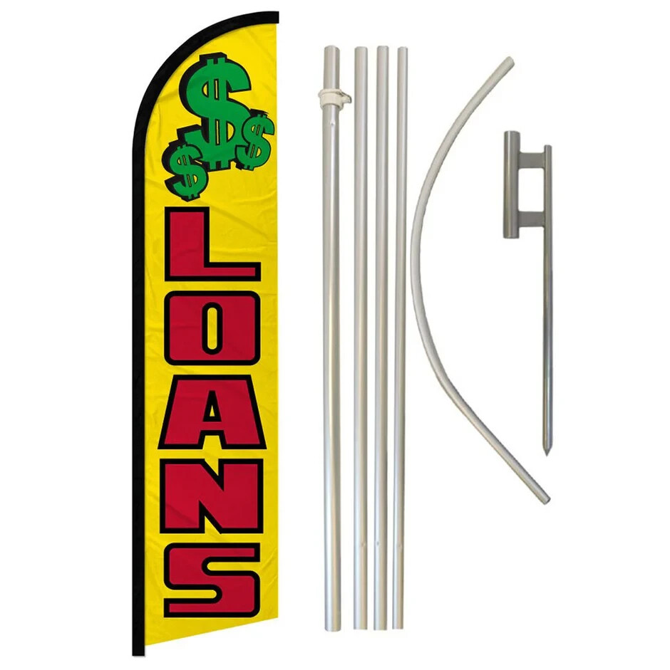 Loans Windless Advertising Flag & Pole Kit