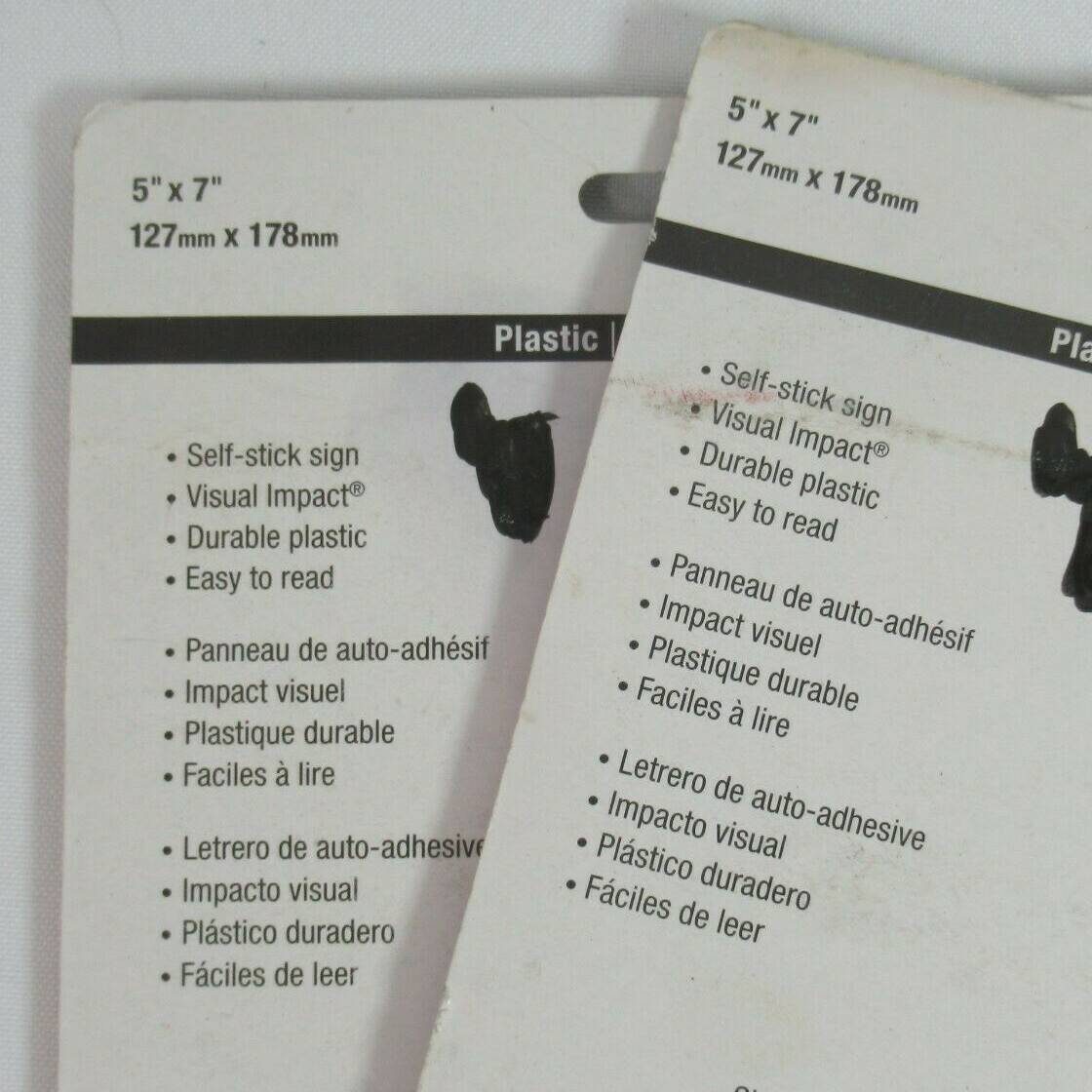Hillman Plastic Signs Lot of 2 EXIT NO SMOKING 5×7 In Plastic Self Stick Red