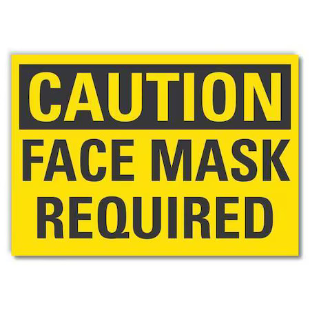 Lyle Lcu3-0253-Ed_10X7 Face Mask Required Sign, 10″ W X 7″ H, English,