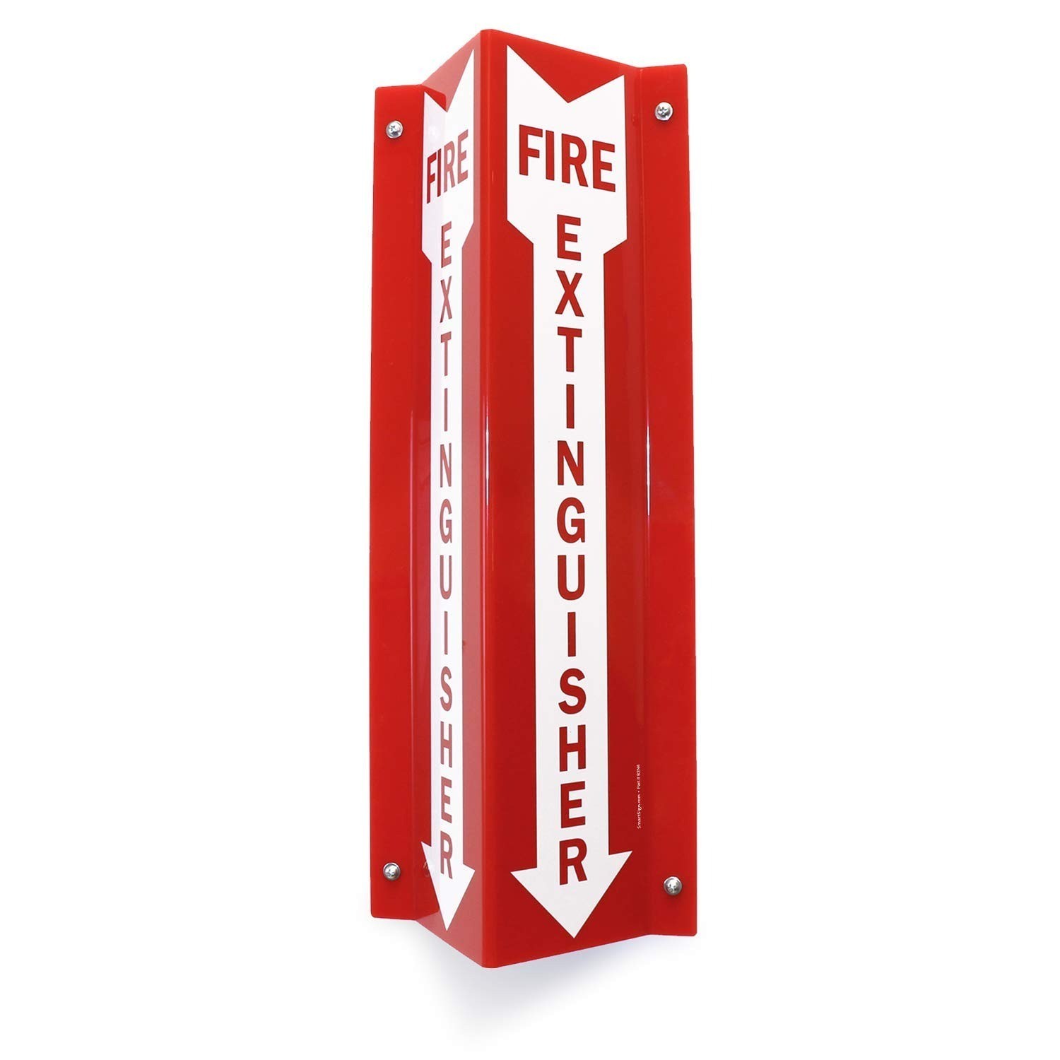 SmartSign 4″x18″ Fire Extinguisher Projecting Sign Red Acrylic w/ Arrow Lot of 2