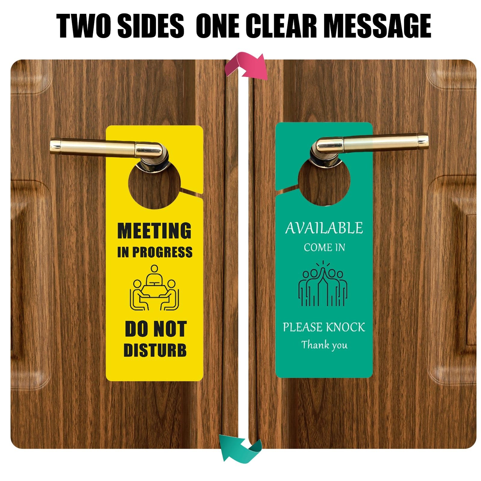 2 PCS Meeting In Progress Available Sign Office Door Hanger Status Indicator