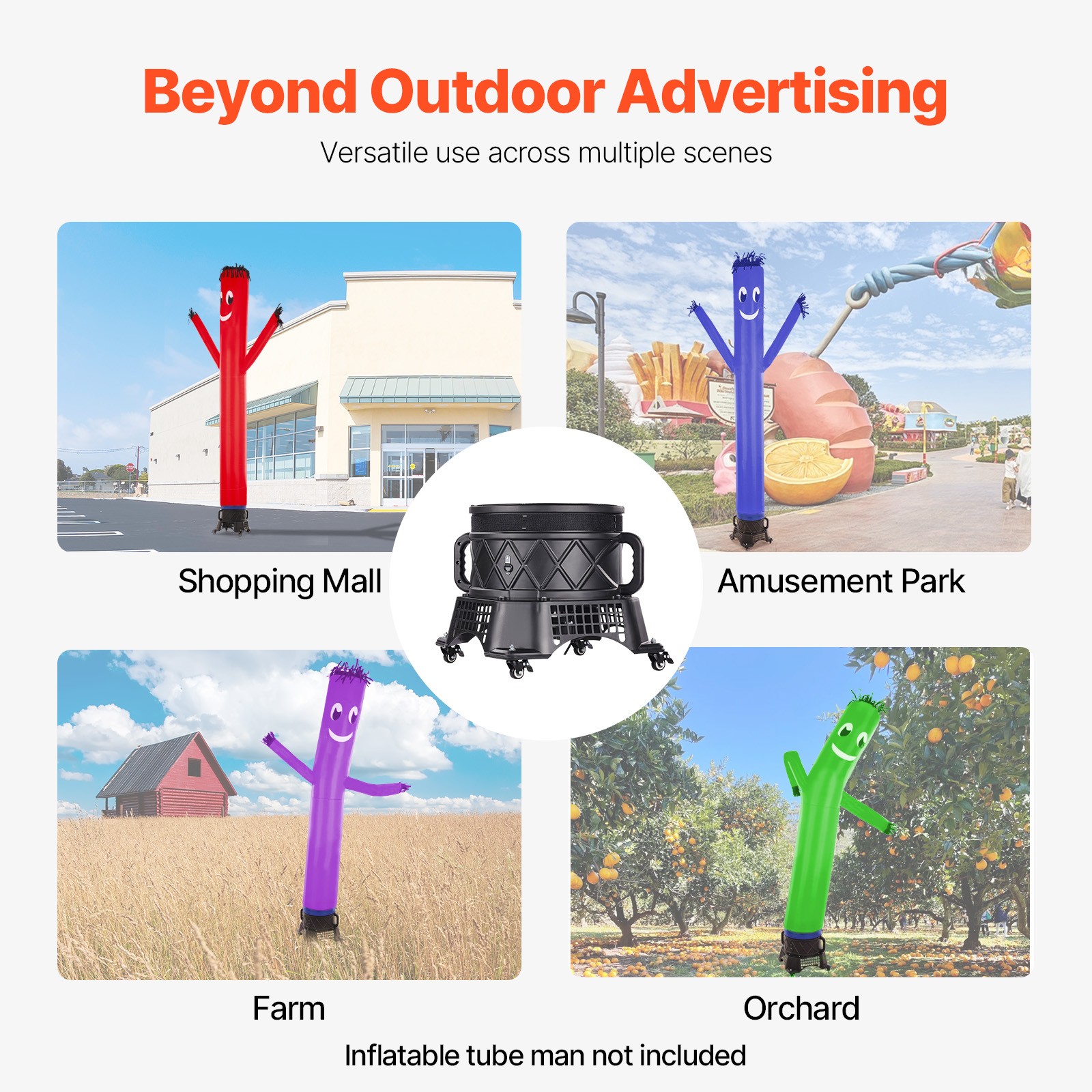 VEVOR Air Blower Fan 1HP 18″ for Inflatable Tube Man (No Inflatable)