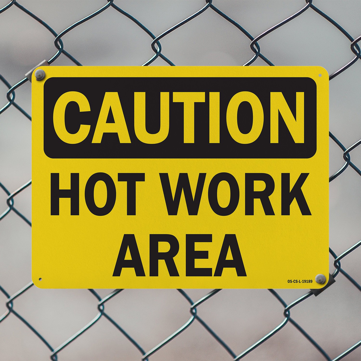 Hot Work Area OSHA Caution Sign Metal, Plastic, Or Decal – 5 or 10 Pack