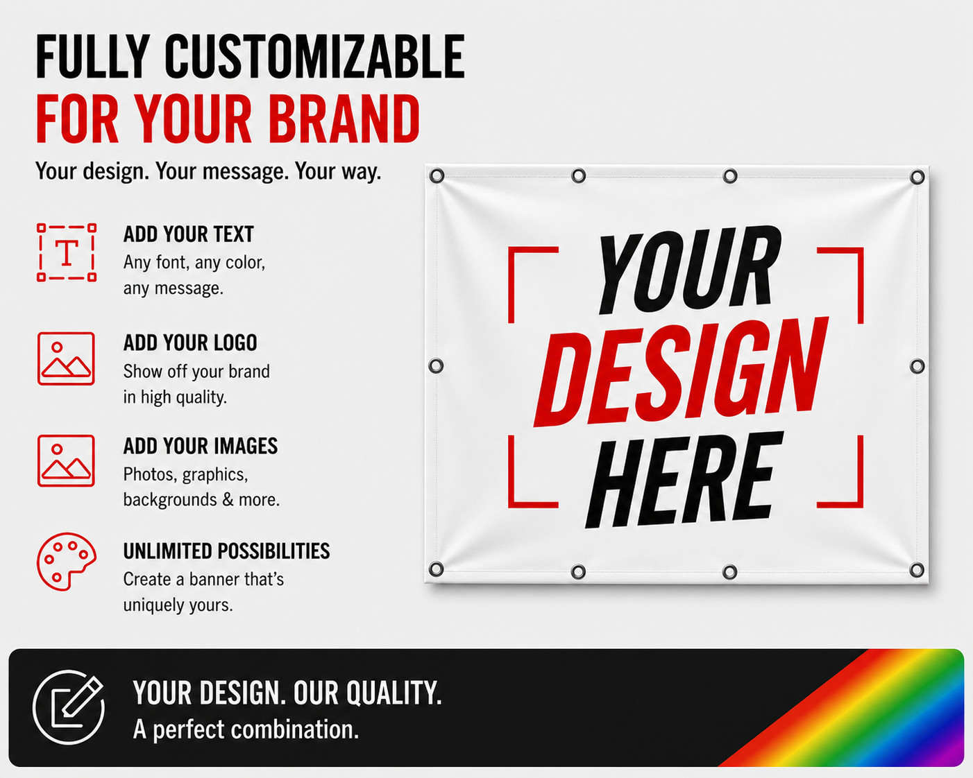 Custom Vinyl Banner Waterproof UV Resistant 13oz Heavy Duty Outdoor Sign
