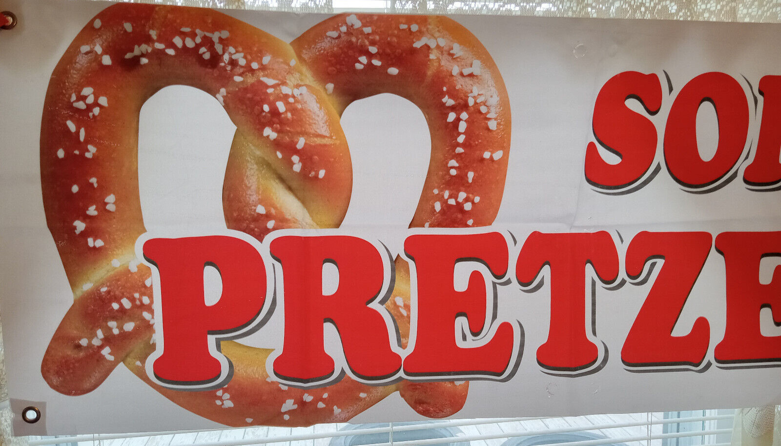 SOFT PRETZELS Advertising Vinyl Banner Flag Sign CARNIVAL FAIR SIGN 18″X48″