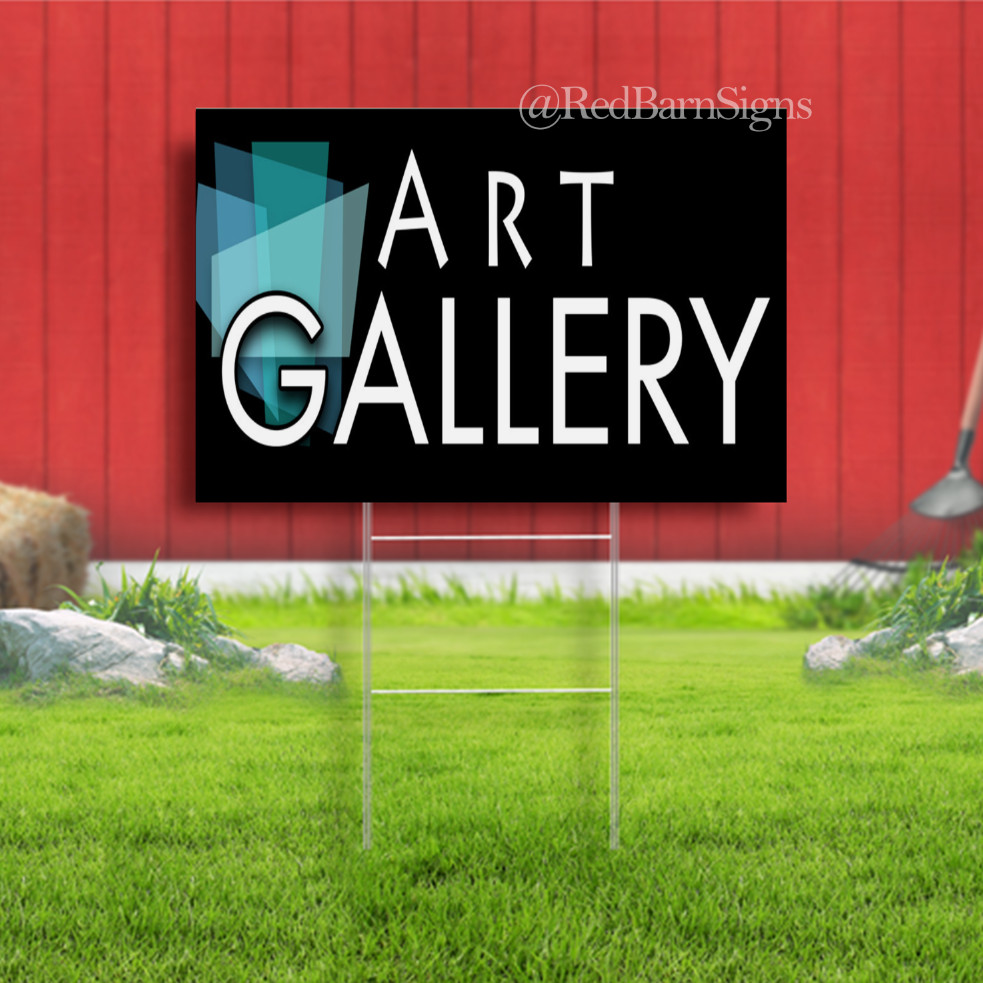 Art Gallery Indoor Outdoor Yard Sign with metal stakes