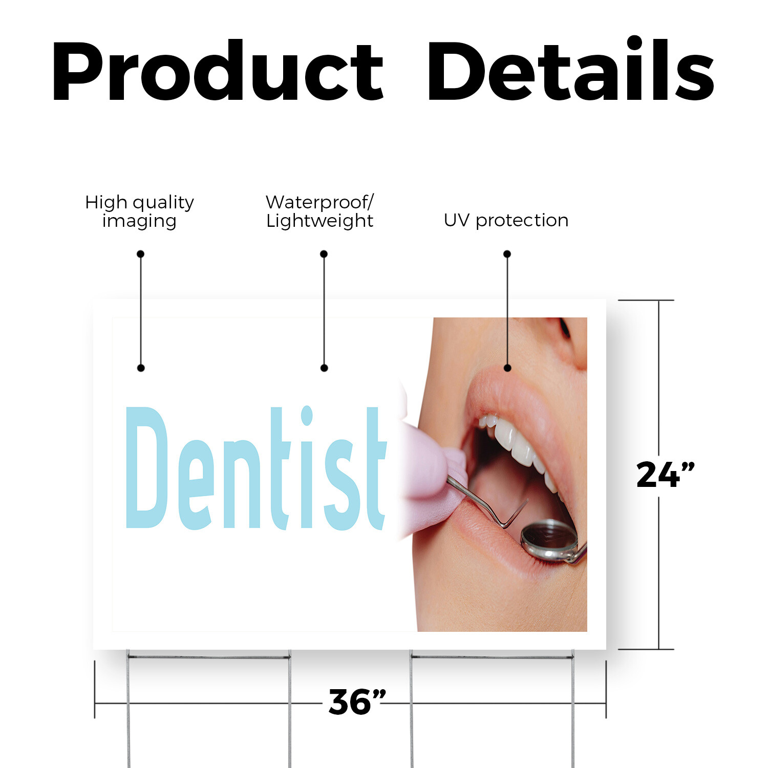 Dentist Yard Sign Professional Dental Care, Clinics, Family Services