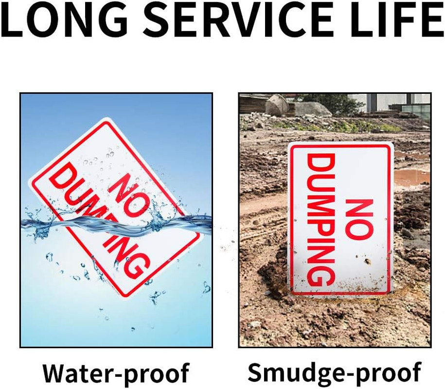 2 Pack No Dumping Sign, 10″X 7 04″ Aluminum Sign Rust Free AluminumUv Protected