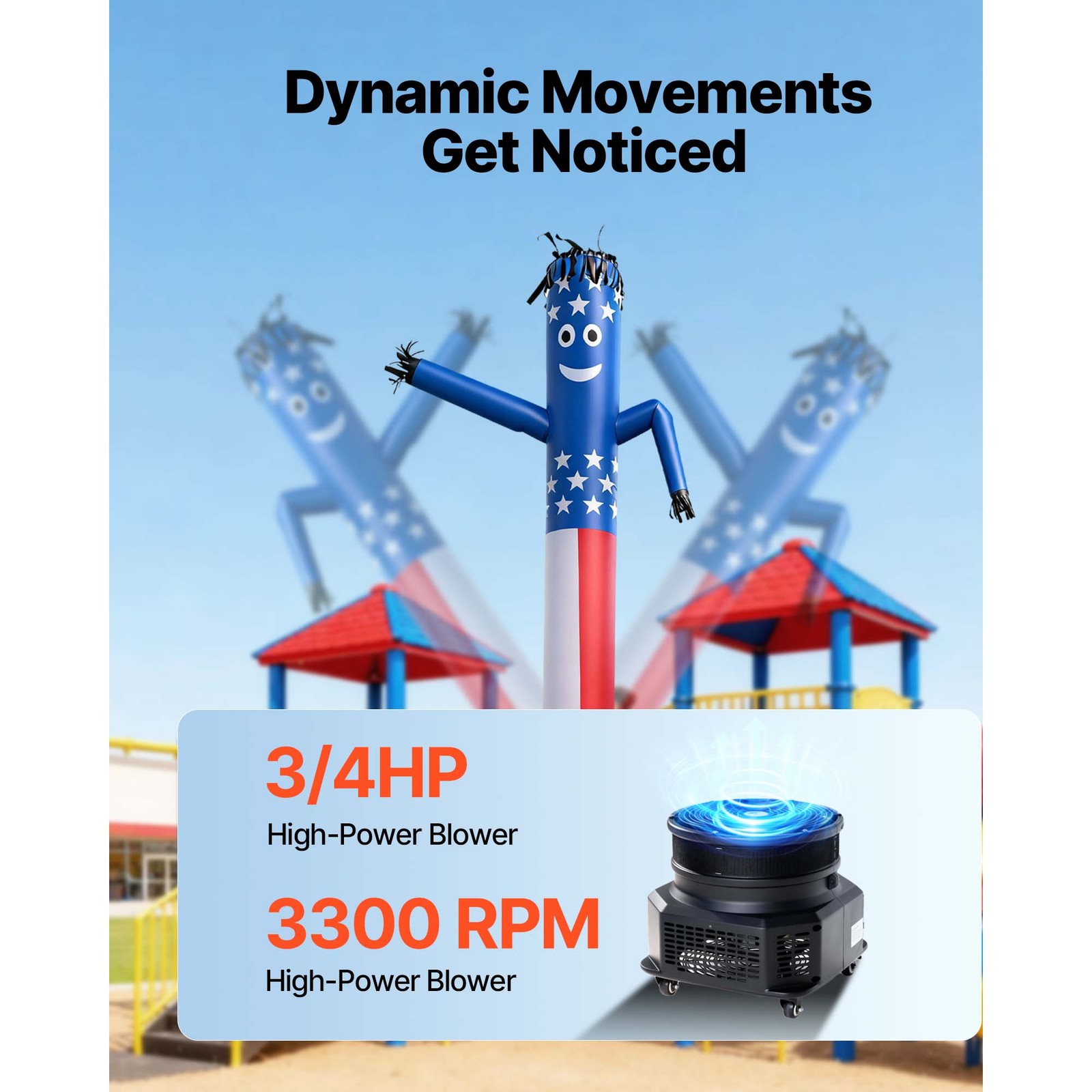 Uimoso Inflatable Tube Man with 3/4 HP Blower Fan, 10 ft Waving Dancing Figure